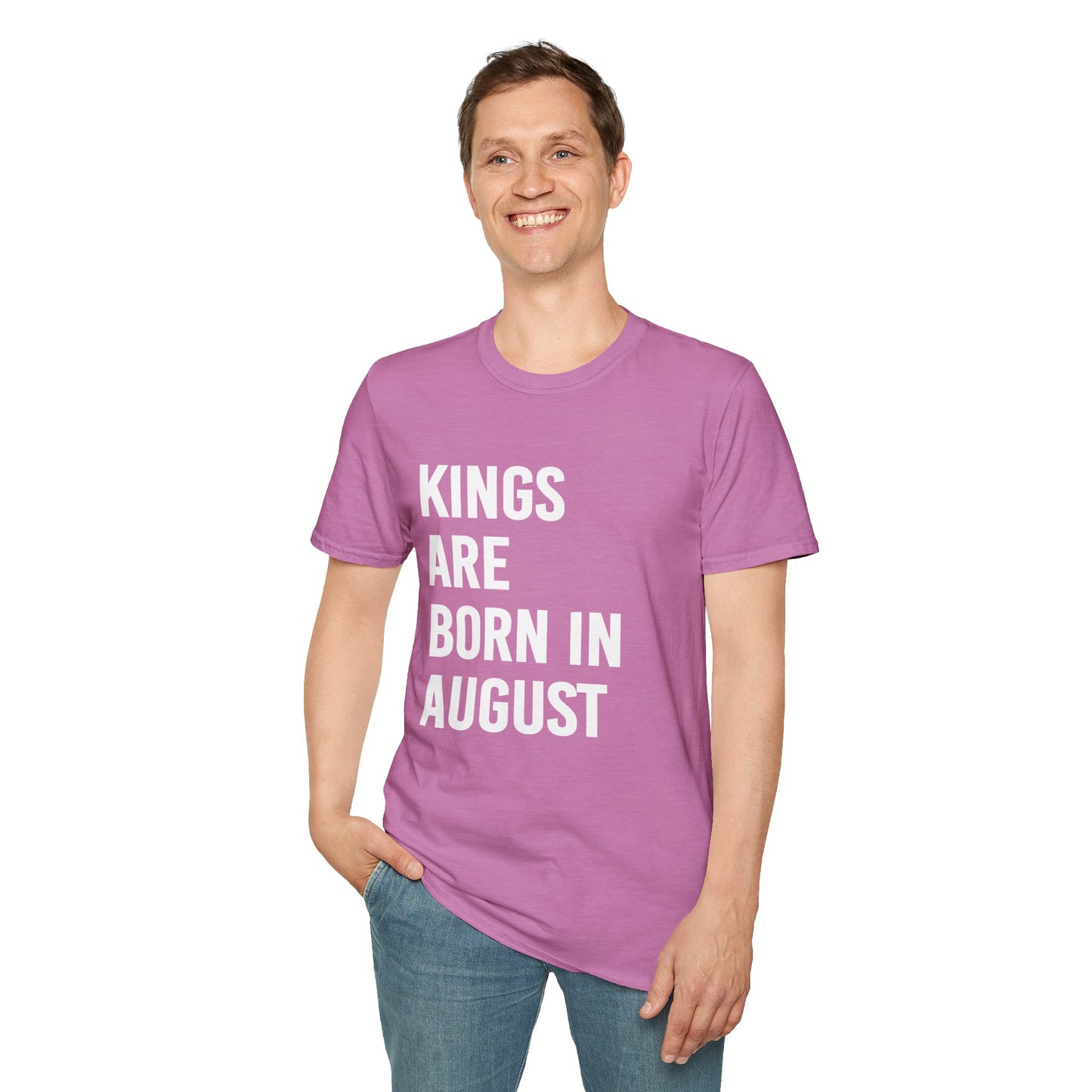 Kings Are Born In August T-Shirt, Unisex Softstyle Tee