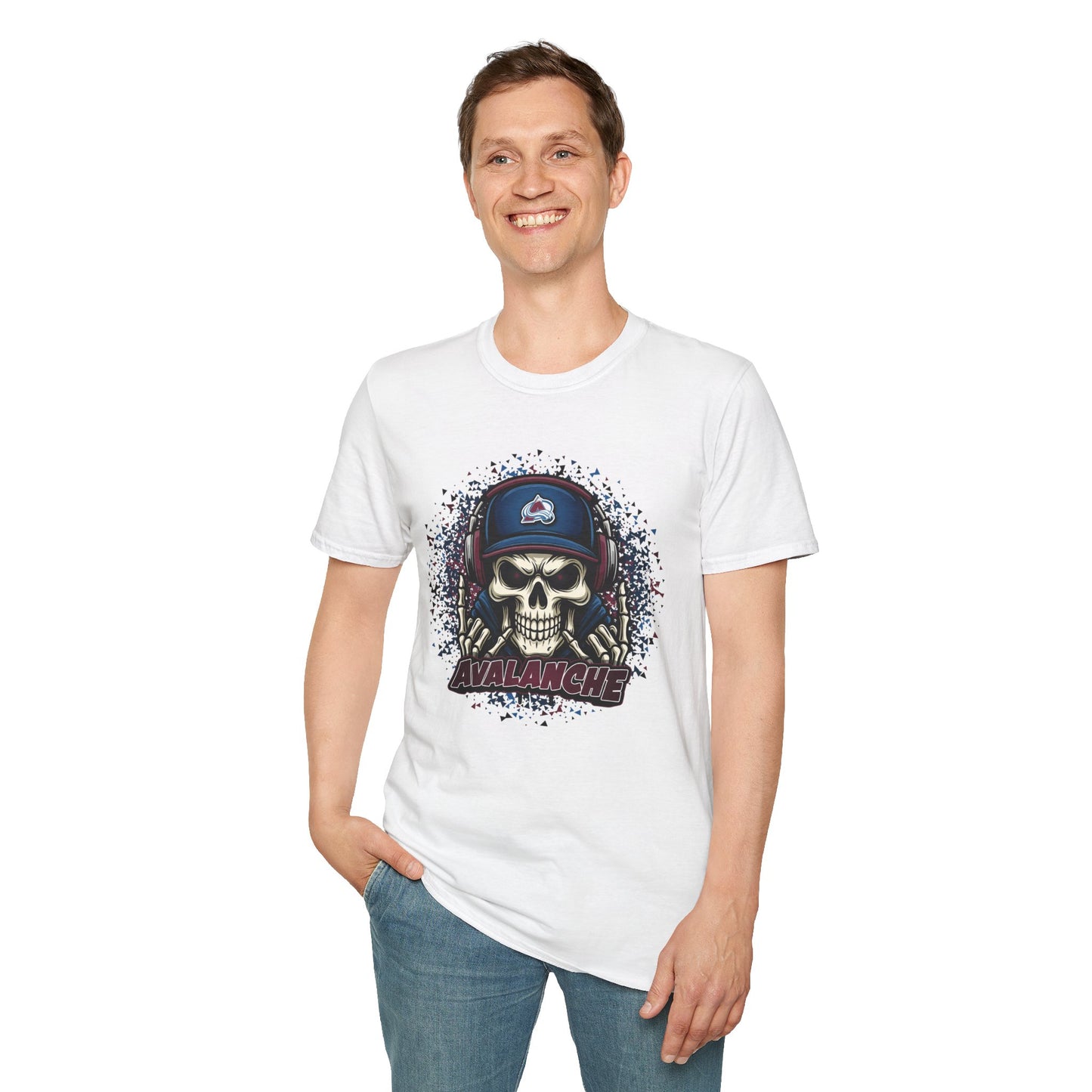 Avalanche Skull Graphic T-Shirt, Unisex Tee, Casual Wear, Gifts for Men, Halloween Party Shirt, Music Lover's Apparel
