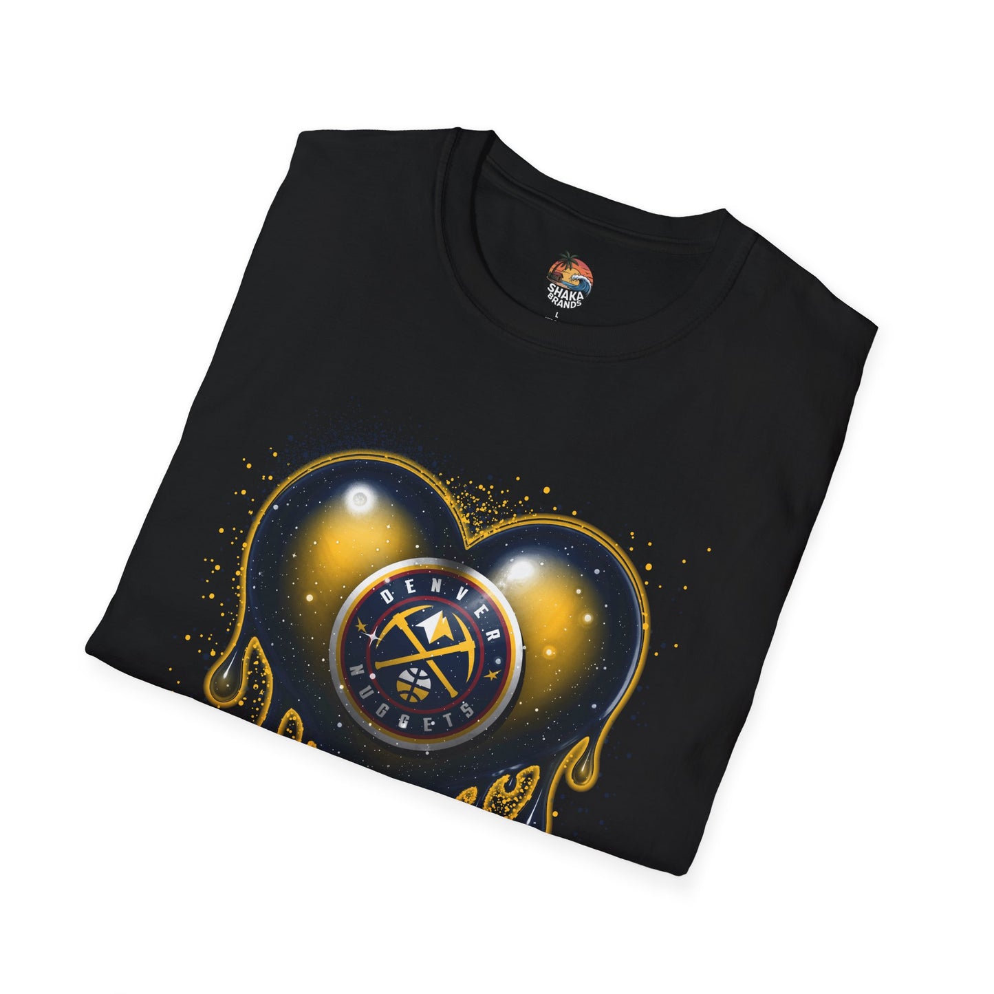 Nuggets Dripping Heart T-Shirt - Unisex Softstyle Tee, Trendy Graphic Top, Perfect for Valentine's Day, Casual Wear, Unique Gift Idea