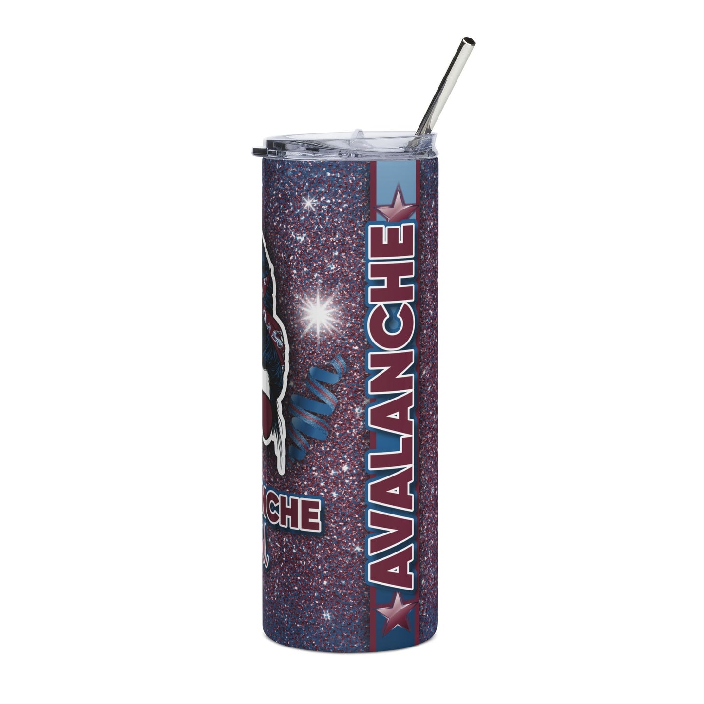 Avalanche Girl Stainless Steel Tumbler, 20oz | Colorado Tumbler, Travel Mug, Outdoor Gear, Gift for Sports Fans, Glitter Drinkware