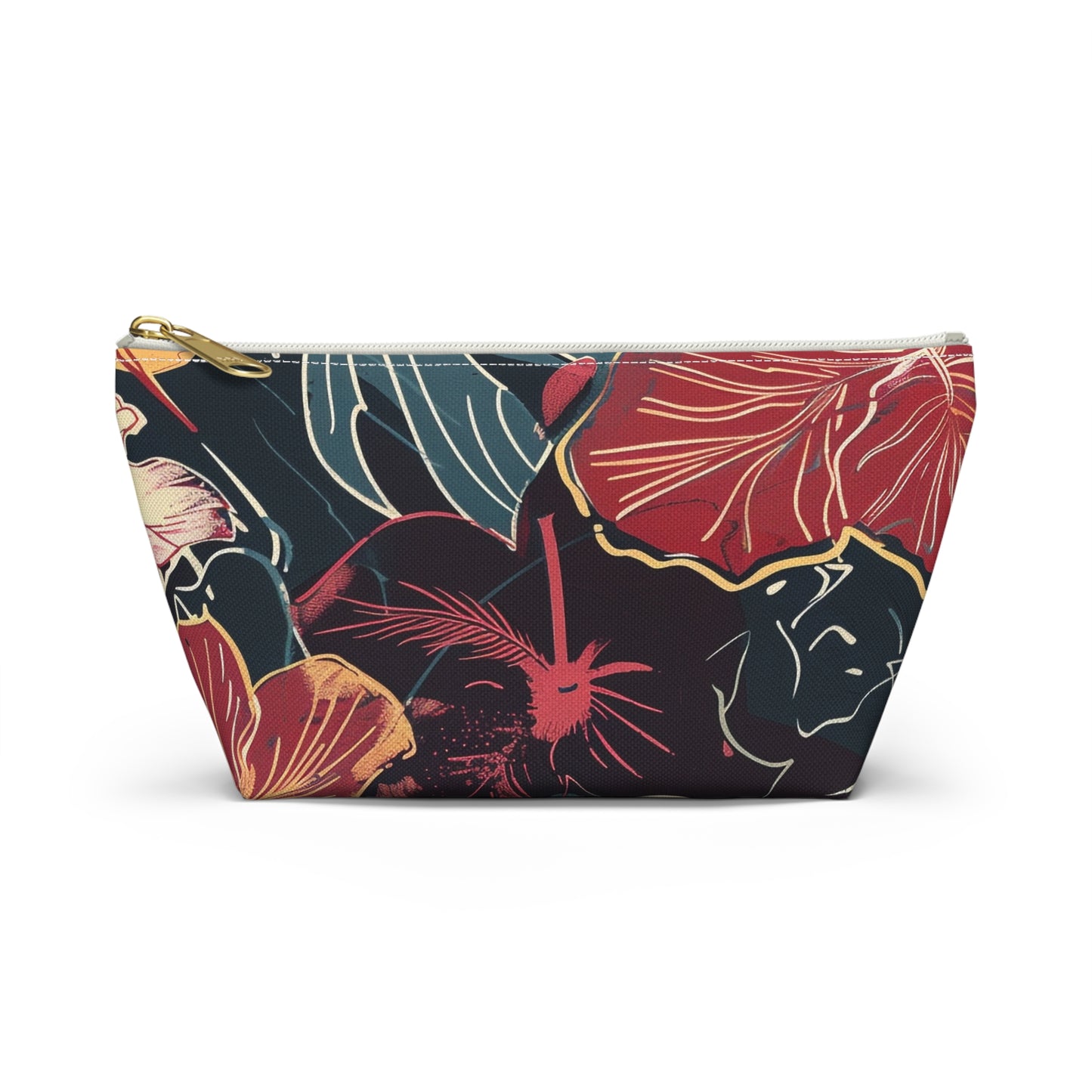 Floral Accessory Pouch | Cosmetic Bag | Travel Makeup Organizer | Gift for Her | Tropical Design | Stylish Storage Solution