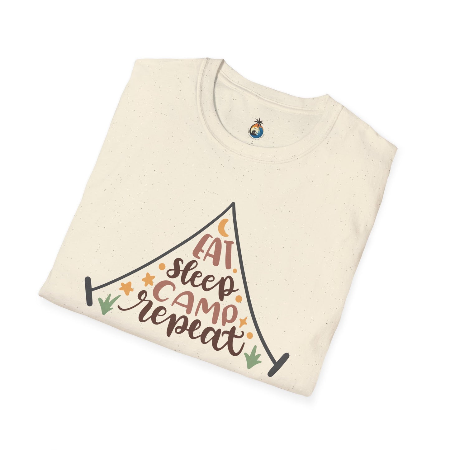 Camping Lifestyle T-Shirt, Eat Sleep Camp Repeat Shirt, Unisex Summer Tee, Outdoor Adventure Clothing, Gifts for Campers, Hiking Memento
