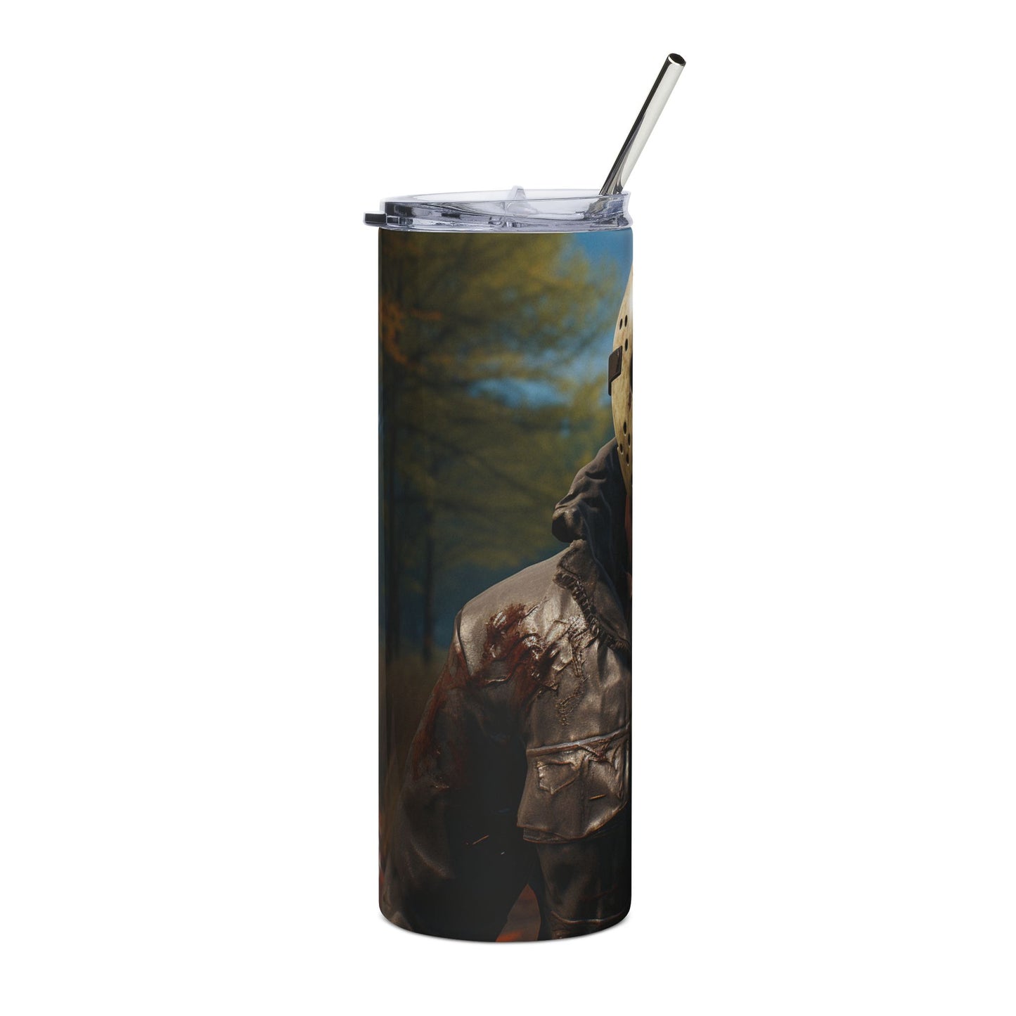 Horror-Themed Stainless Steel Tumbler | 20oz | Fun Gift for Horror Fans, Halloween, Camping, Sipping Drinks, Movie Nights