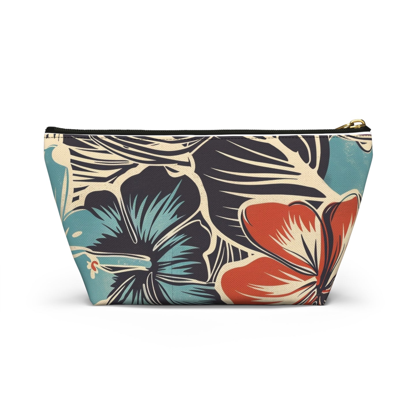Tropical Floral Accessory Pouch - Makeup Bag, Travel Organizer, Journaling Kit, Gift for Her, Summer Vibes