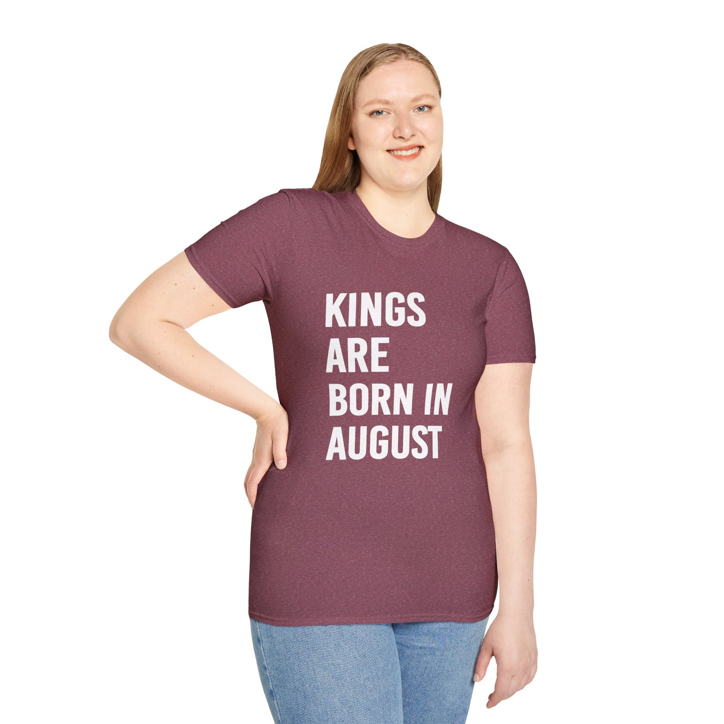 Kings Are Born In August T-Shirt, Unisex Softstyle Tee