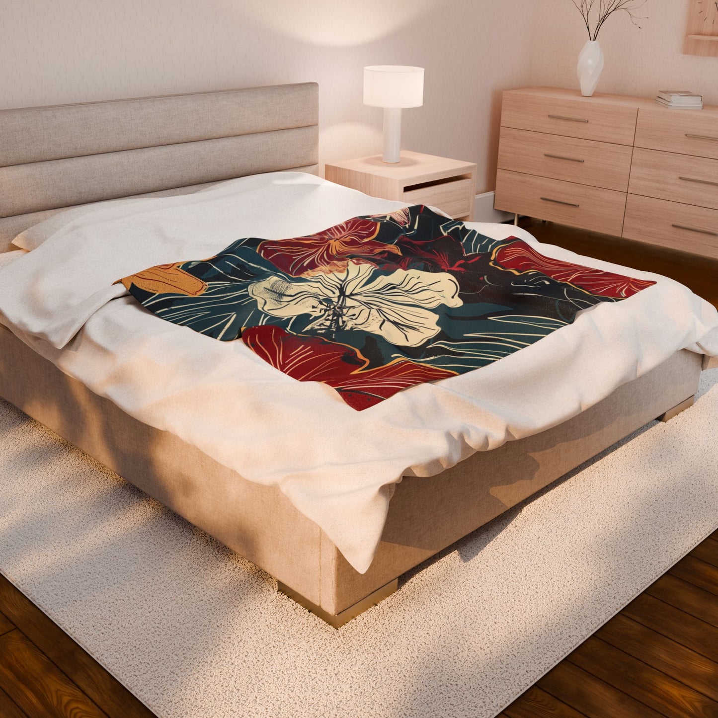 Tropical Floral Plush Blanket - Cozy Home Decor, Great Gift for Birthdays, Weddings, Holidays, Relaxing Evenings, Kids' Rooms