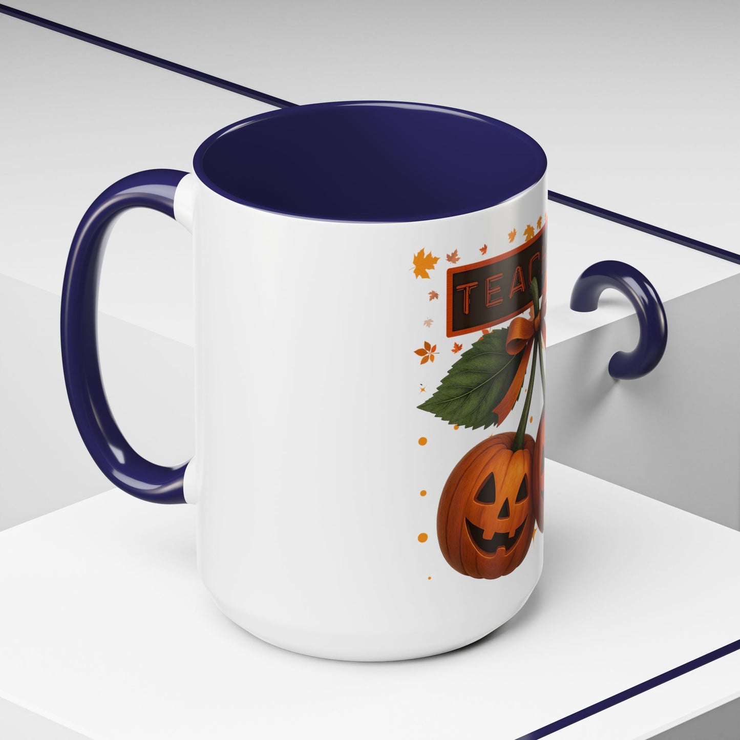 Halloween Teacher Coffee Mug | Pumpkin Autumn Decor | Cute Seasonal Gift for Educators | 11 & 15oz Ceramic Cups