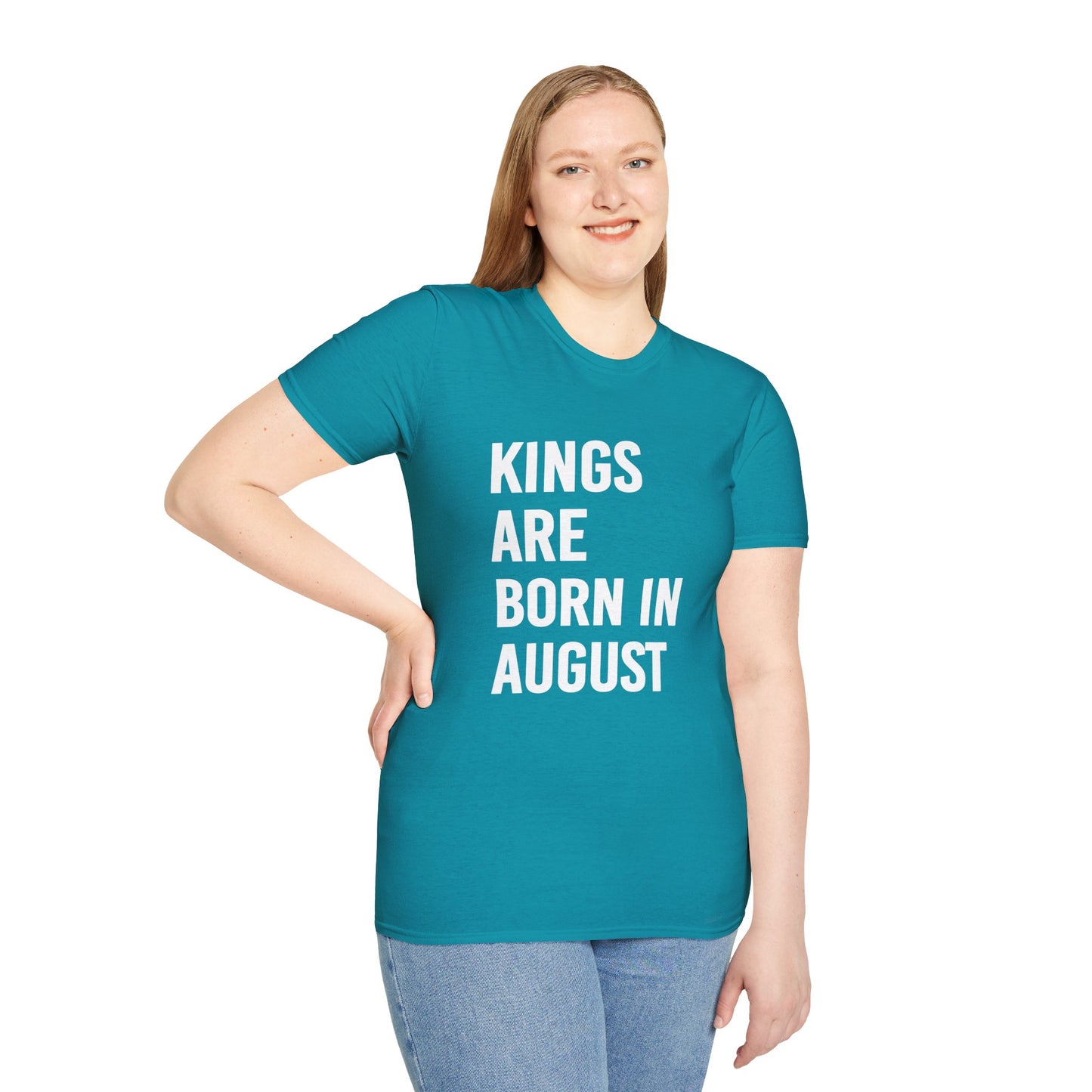 Kings Are Born In August T-Shirt, Unisex Softstyle Tee