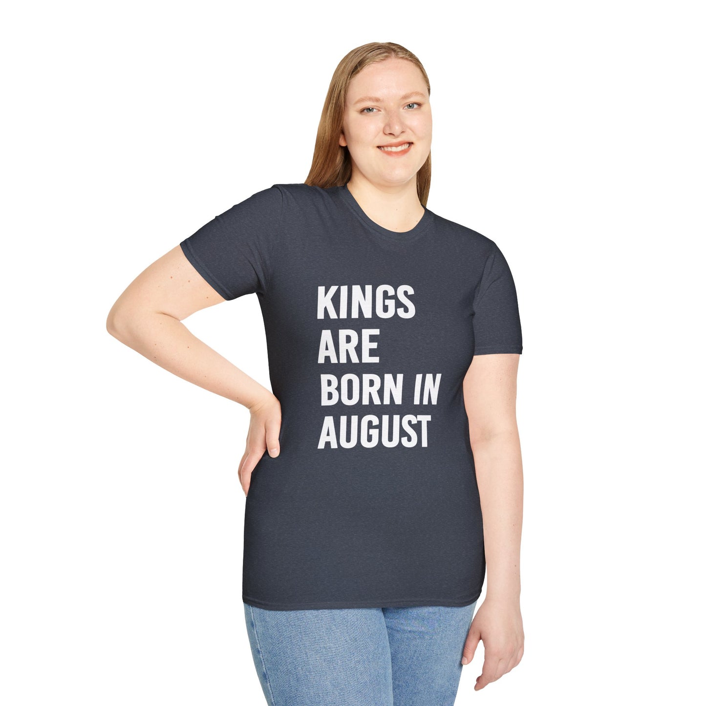 Kings Are Born In August T-Shirt, Unisex Softstyle Tee