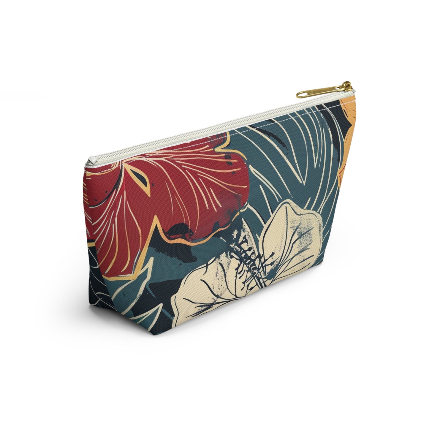 Floral Accessory Pouch | Cosmetic Bag | Travel Makeup Organizer | Gift for Her | Tropical Design | Stylish Storage Solution