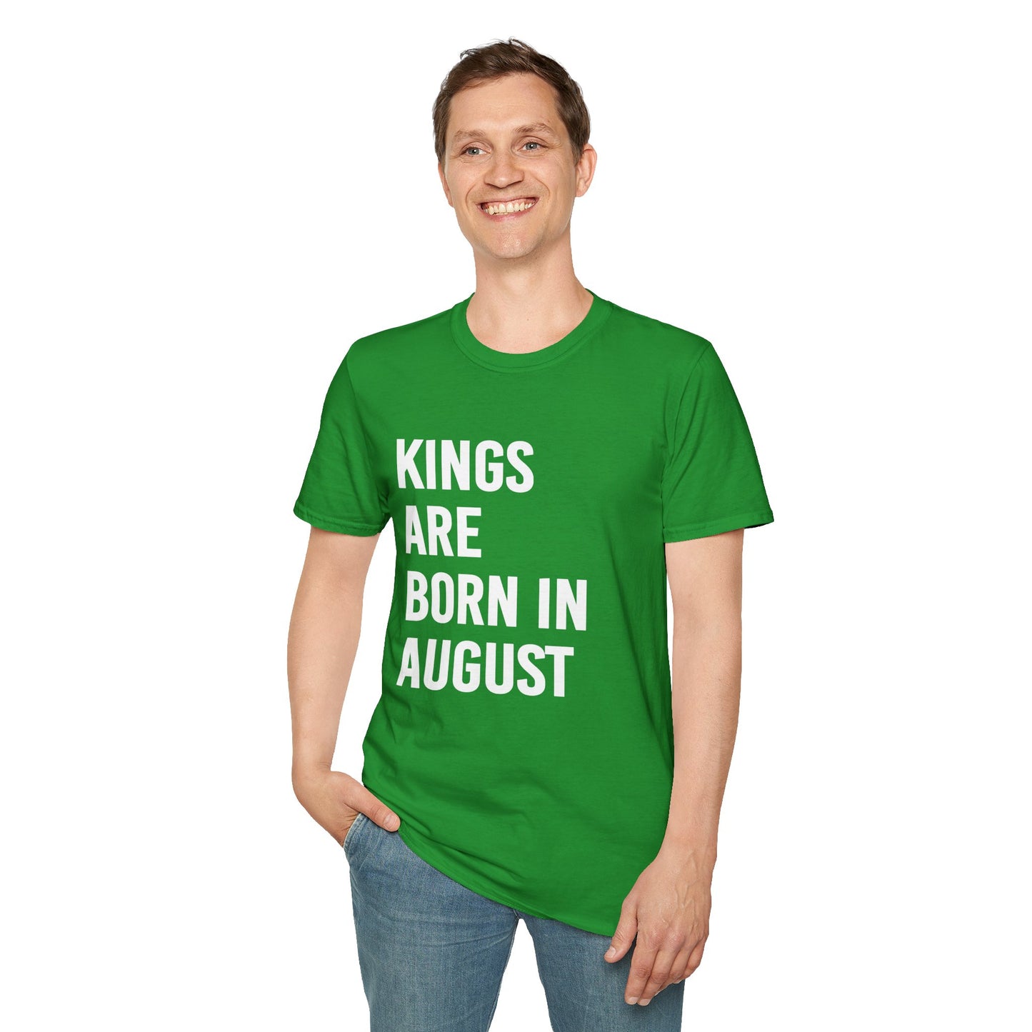 Kings Are Born In August T-Shirt, Unisex Softstyle Tee
