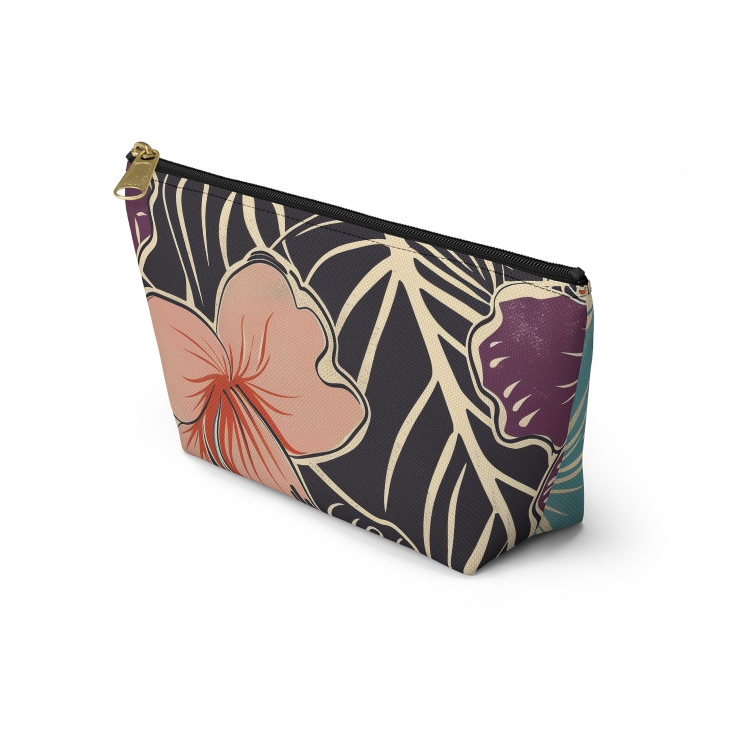 Tropical Floral Accessory Pouch - Makeup Bag, Travel Organizer, Journaling Kit, Gift for Her, Summer Vibes