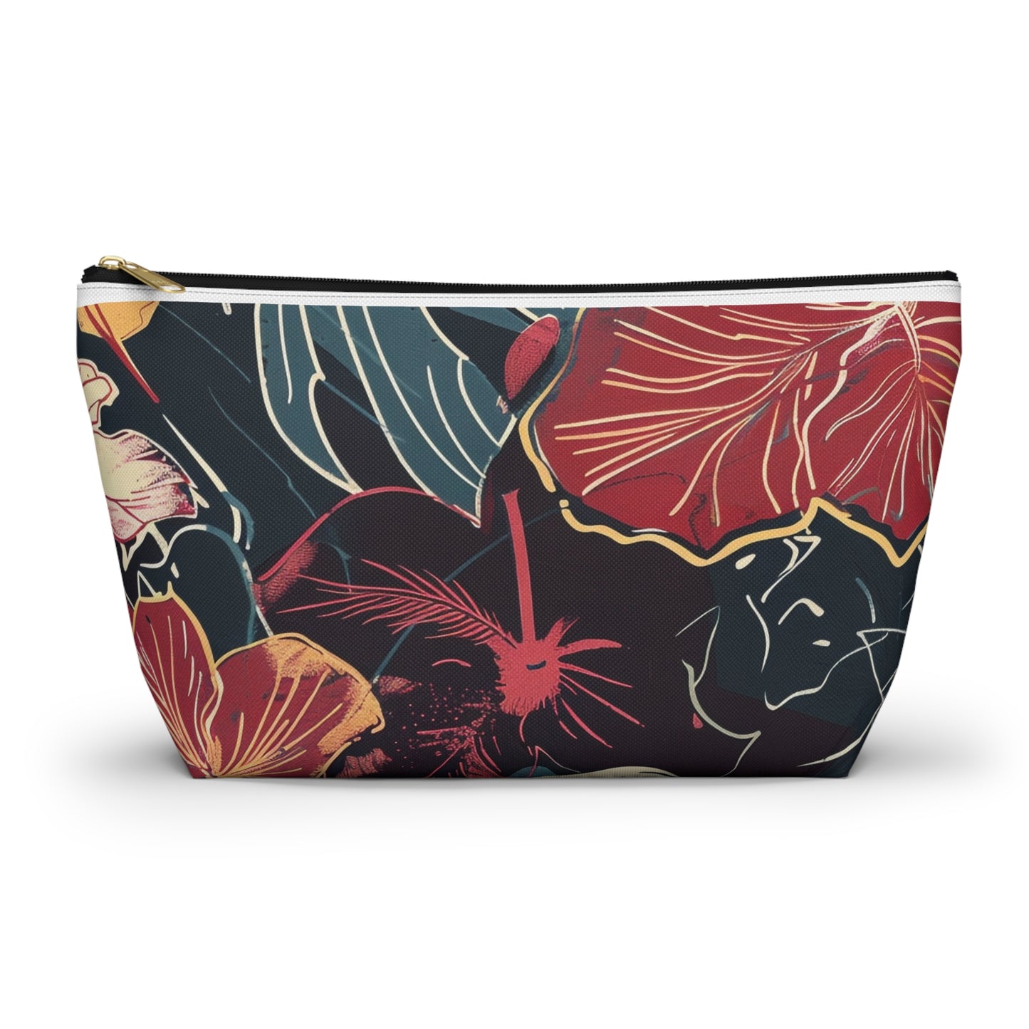 Floral Accessory Pouch | Cosmetic Bag | Travel Makeup Organizer | Gift for Her | Tropical Design | Stylish Storage Solution
