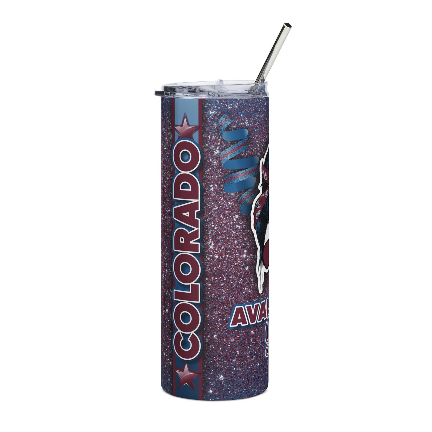 Avalanche Girl Stainless Steel Tumbler, 20oz | Colorado Tumbler, Travel Mug, Outdoor Gear, Gift for Sports Fans, Glitter Drinkware
