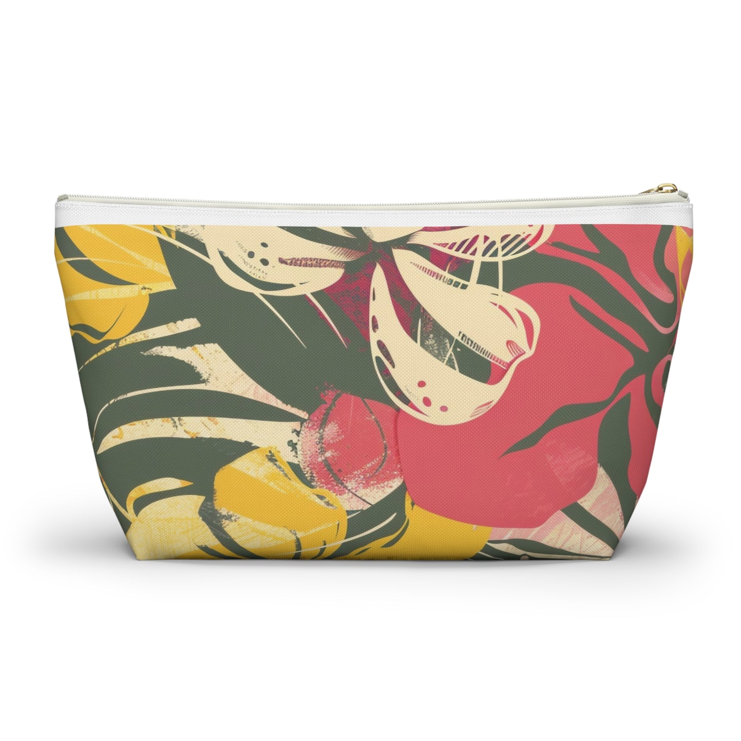 Floral Accessory Pouch, Tropical Makeup Bag, Travel Organizer, Gift for Her, Beach Purse, Cute Cosmetic Case
