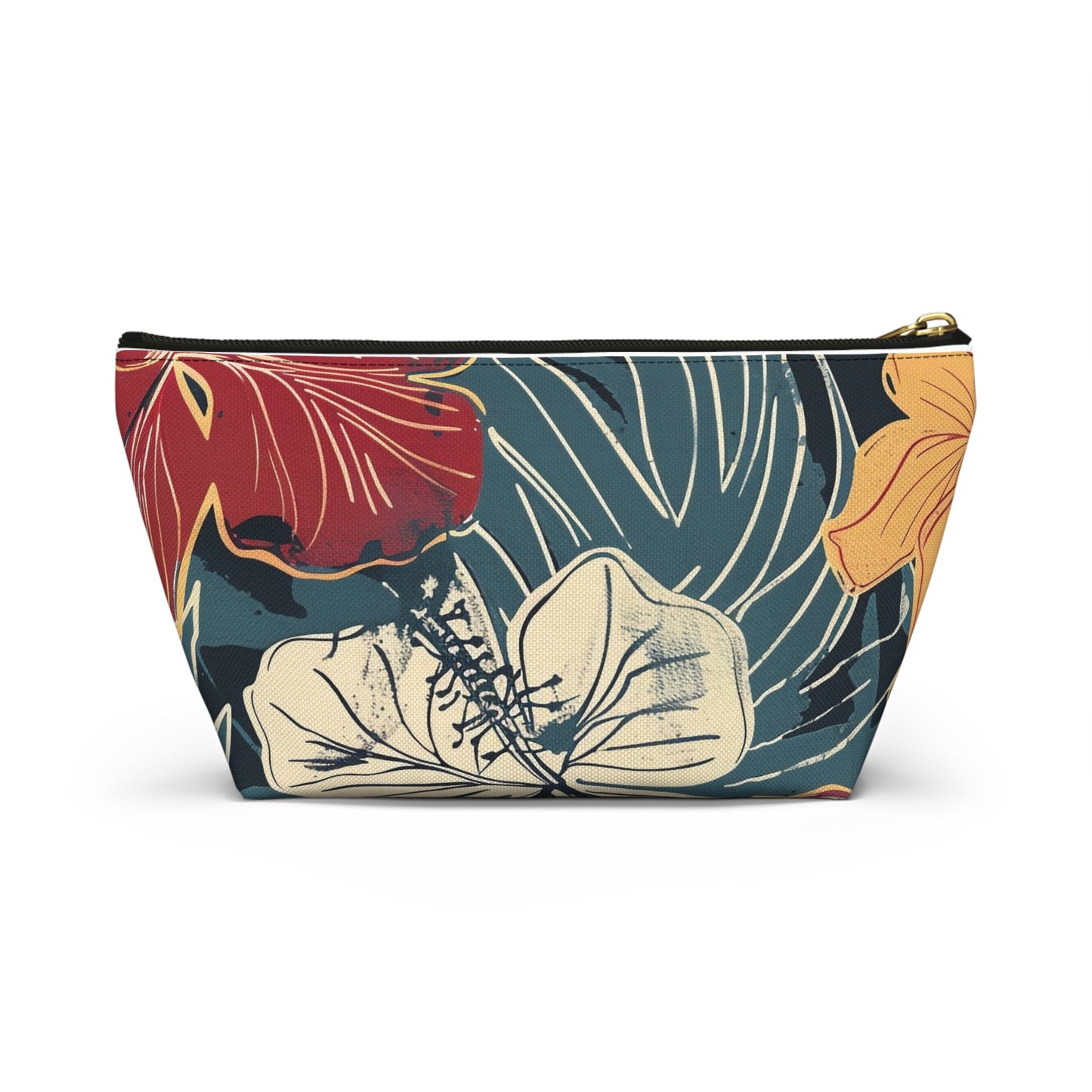 Floral Accessory Pouch | Cosmetic Bag | Travel Makeup Organizer | Gift for Her | Tropical Design | Stylish Storage Solution