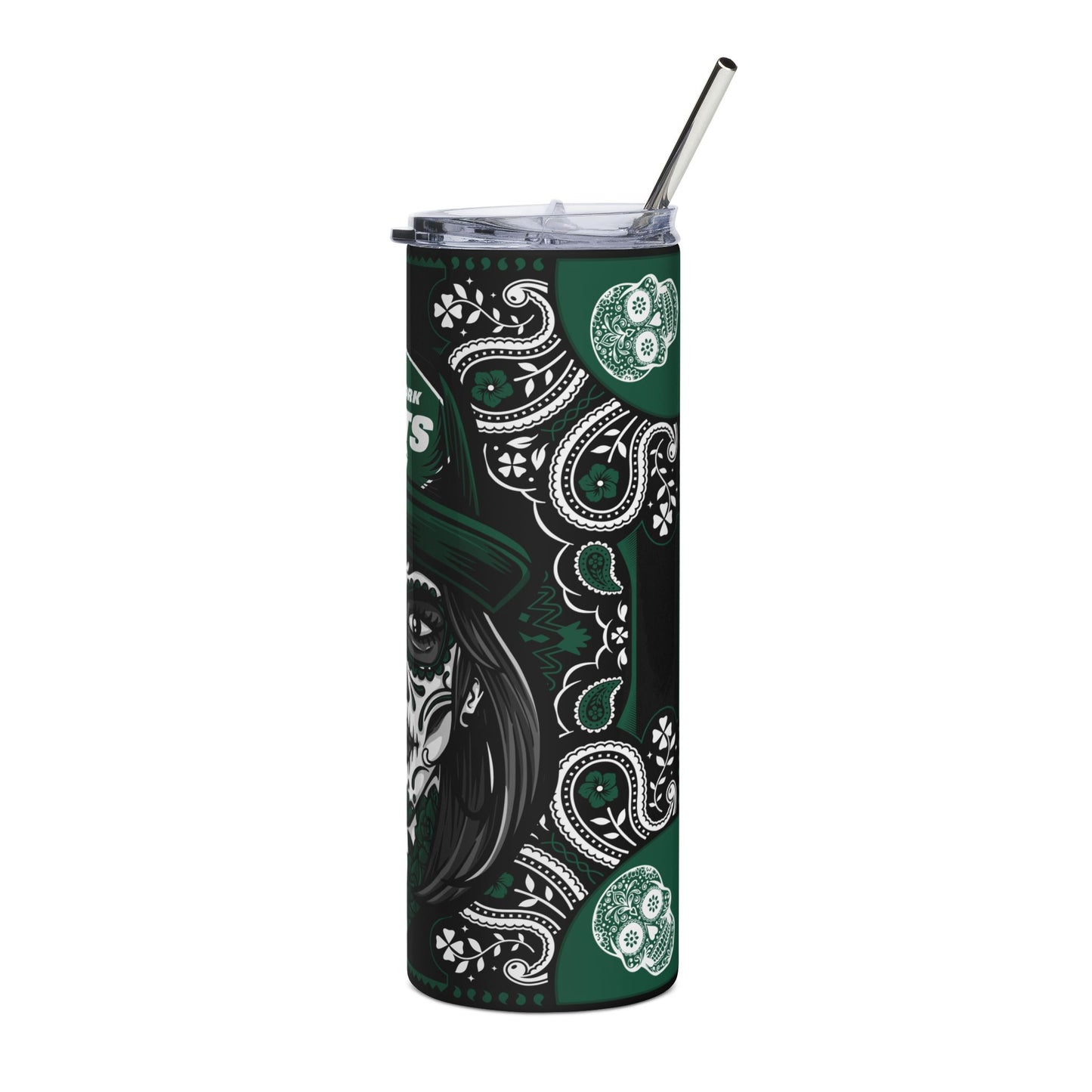 Jets Sugar Skull 20 oz Tumbler – Sublimated, Double-Walled