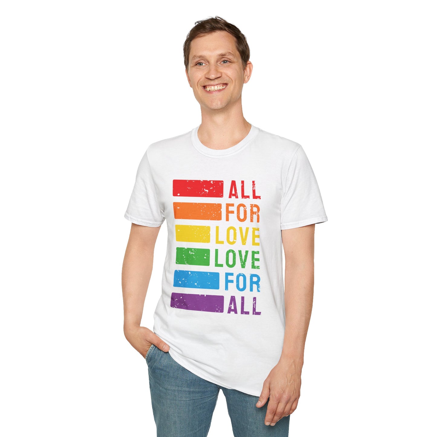 All For Love - Love For All T-Shirt, LGBTQ+ Summer Wear, Pride Month,