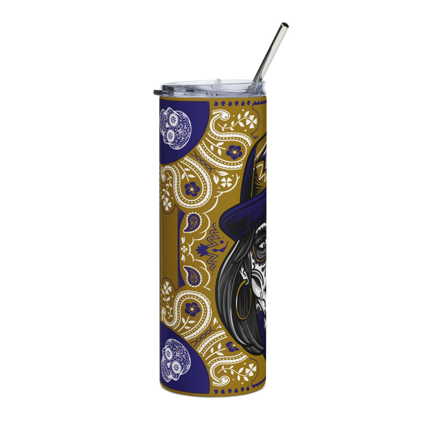 Ravens Sugar Skull 20 oz Tumbler – Sublimated, Double-Walled