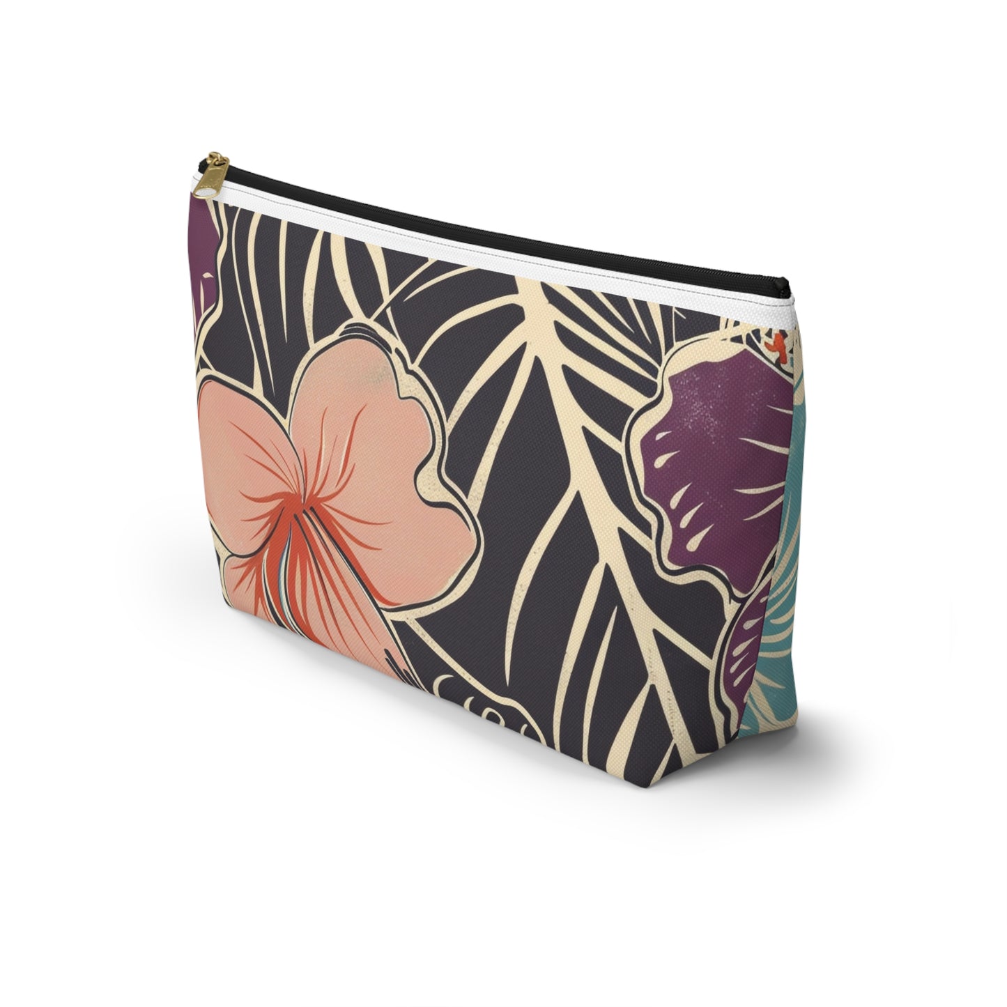 Tropical Floral Accessory Pouch - Makeup Bag, Travel Organizer, Journaling Kit, Gift for Her, Summer Vibes