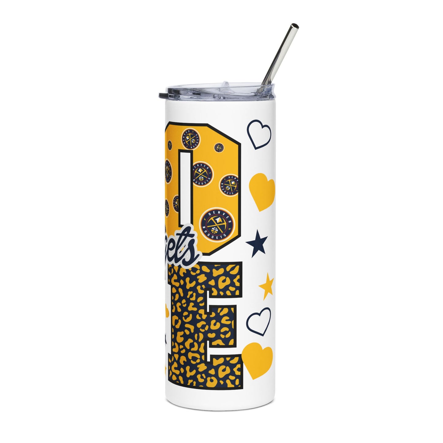 Nuggets Love Tumbler - 20oz Stainless Steel Drinkware for Fans, Sports Events, Gifts, Home, Travel, Cooler Vibes