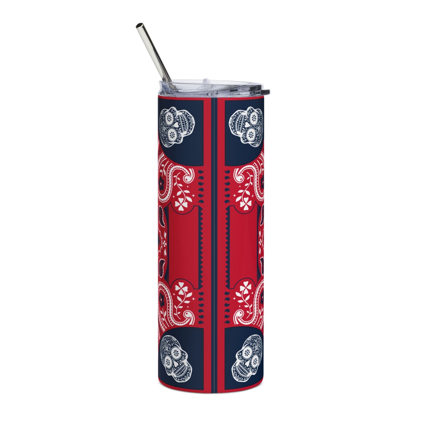 Patriots Sugar Skull 20 oz Tumbler – Sublimated, Double-Walled