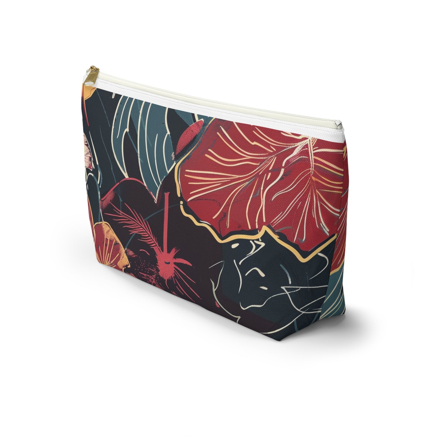 Floral Accessory Pouch | Cosmetic Bag | Travel Makeup Organizer | Gift for Her | Tropical Design | Stylish Storage Solution