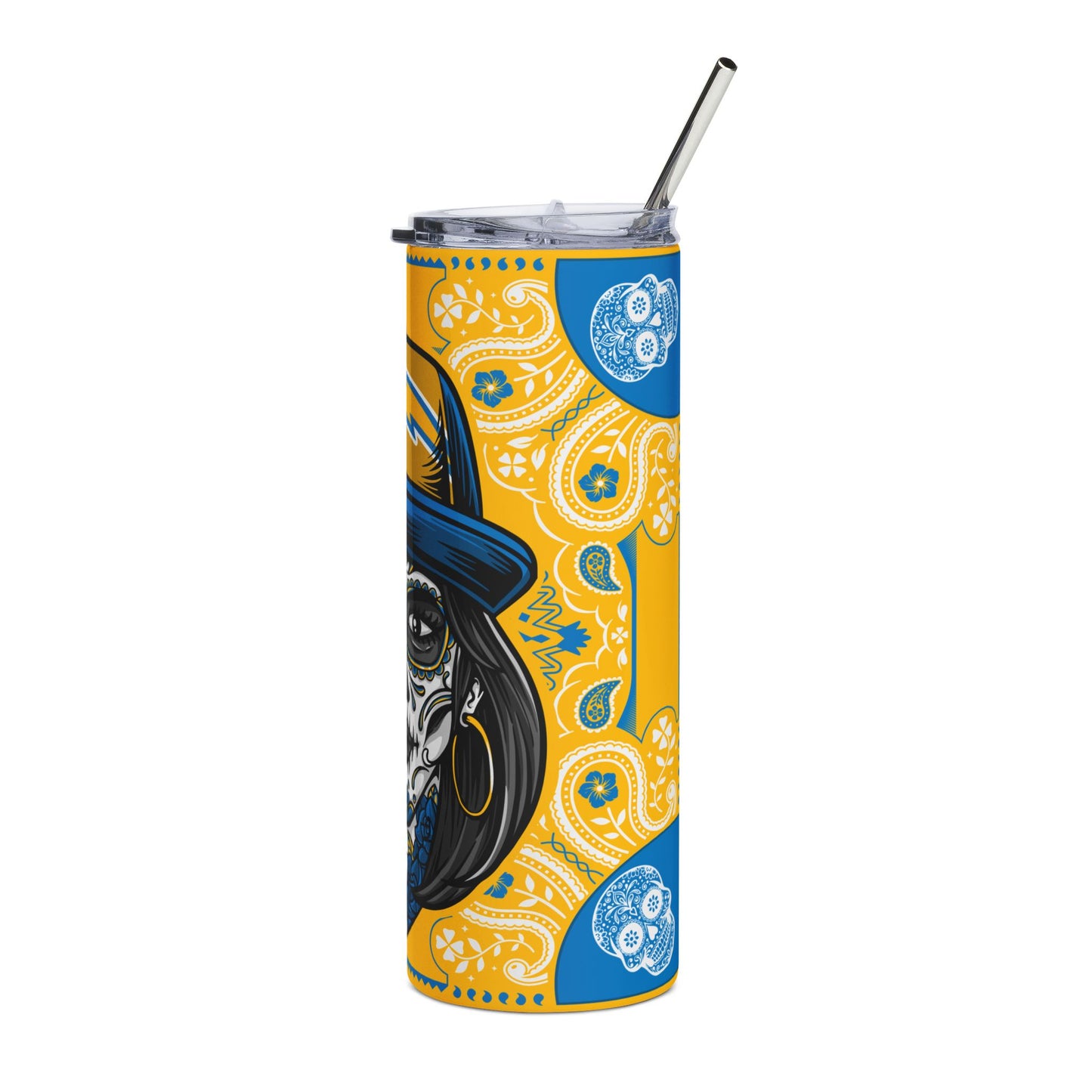 Chargers Sugar Skull 20 oz Tumbler – Sublimated, Double-Walled