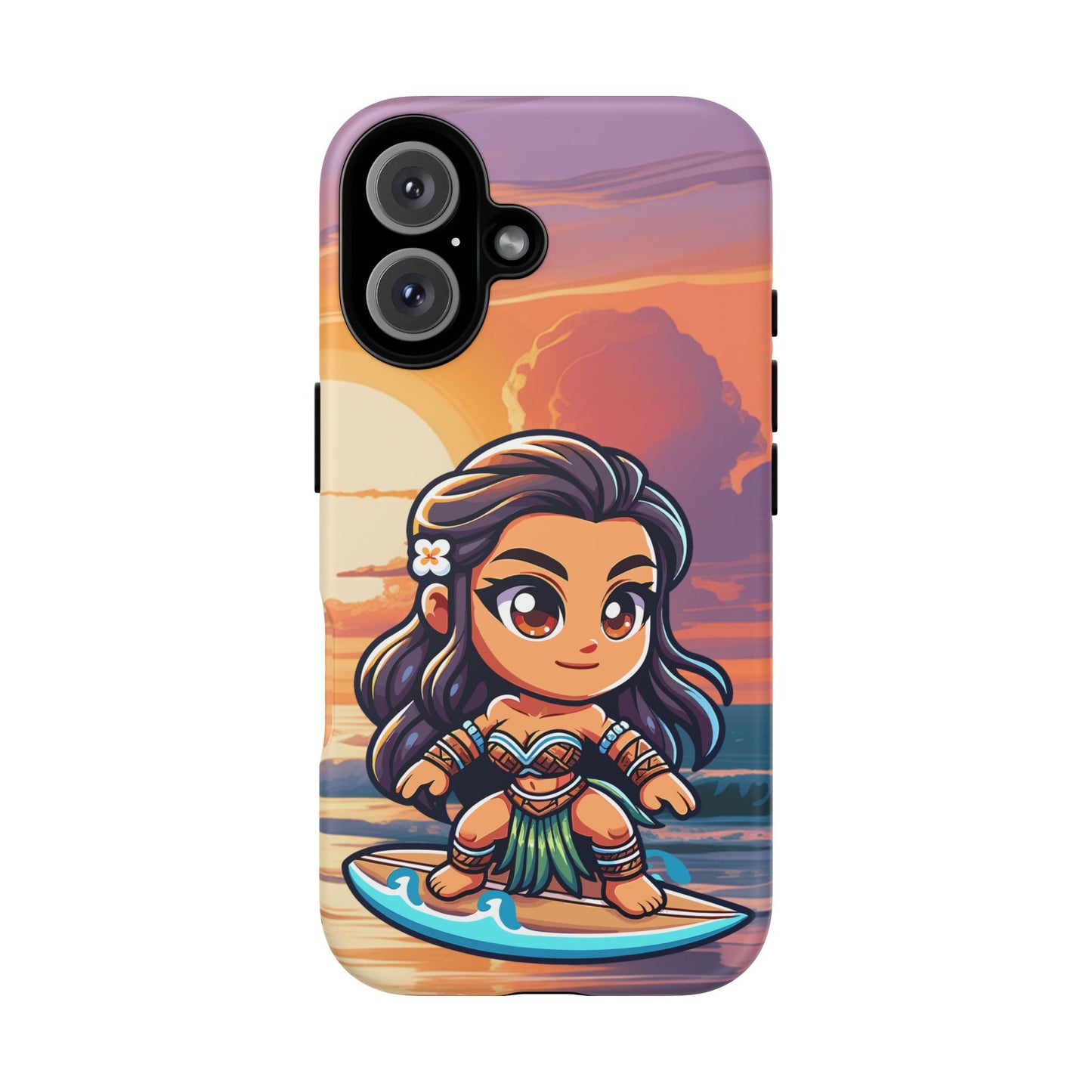 Charming Phone Case with Surfing Design, Trendy Phone Cover, Cute Cartoon Phone Case, Gift for Ocean Lovers, Summer Vibe Accessory