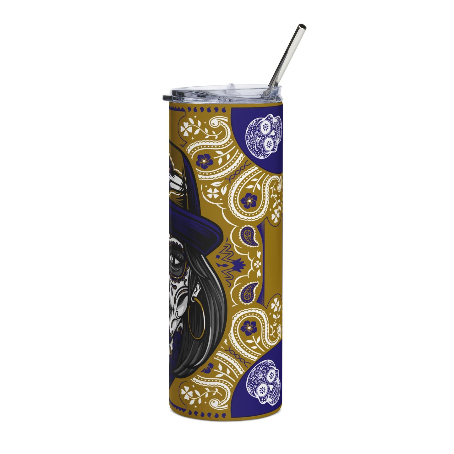 Ravens Sugar Skull 20 oz Tumbler – Sublimated, Double-Walled