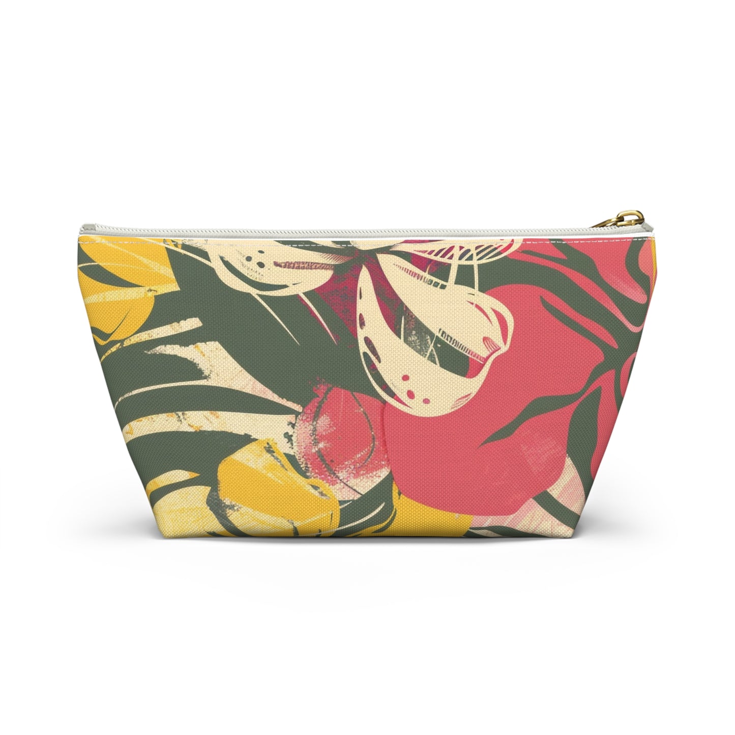 Floral Accessory Pouch, Tropical Makeup Bag, Travel Organizer, Gift for Her, Beach Purse, Cute Cosmetic Case