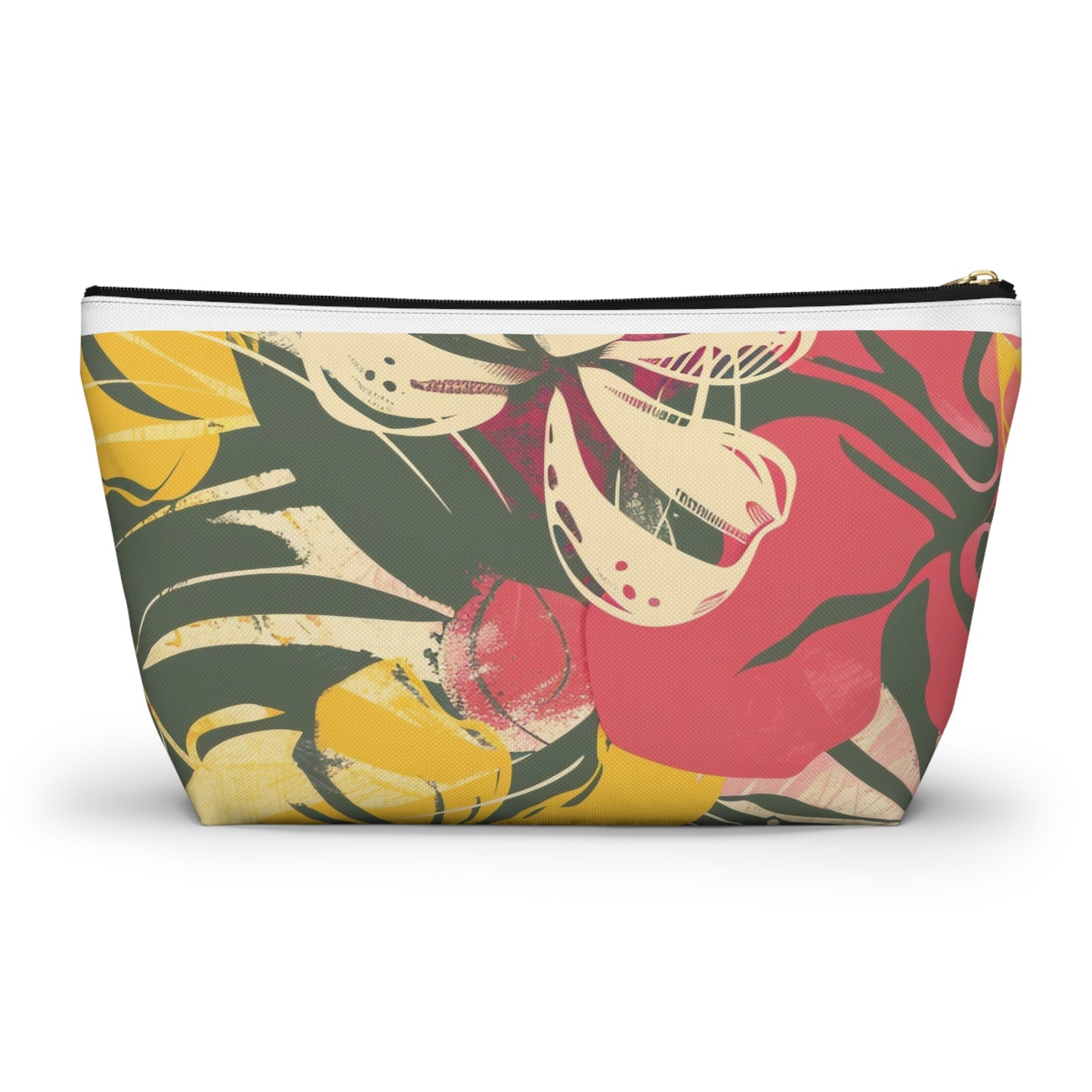 Floral Accessory Pouch, Tropical Makeup Bag, Travel Organizer, Gift for Her, Beach Purse, Cute Cosmetic Case