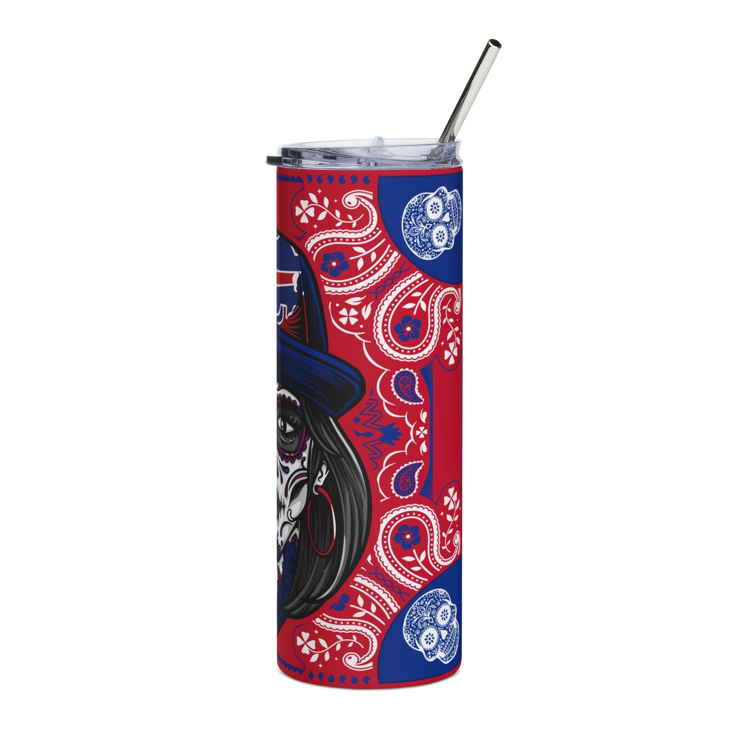 Bills Sugar Skull 20 oz Tumbler – Sublimated, Double-Walled