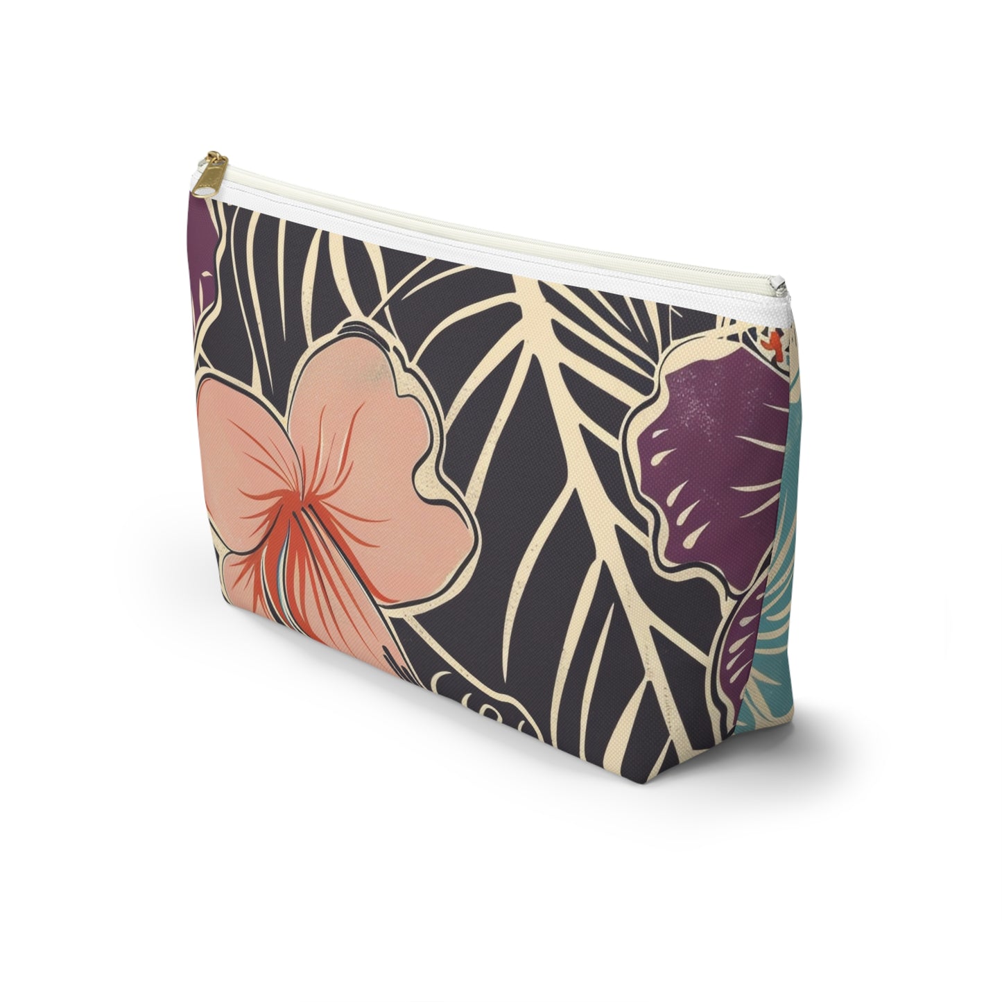 Tropical Floral Accessory Pouch - Makeup Bag, Travel Organizer, Journaling Kit, Gift for Her, Summer Vibes