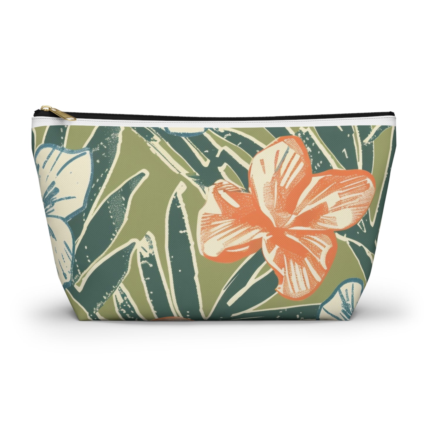 Tropical Floral Accessory Pouch, Travel Makeup Bag, Cosmetic Organizer, Cute Gift for Her, Summer Vacation Essentials