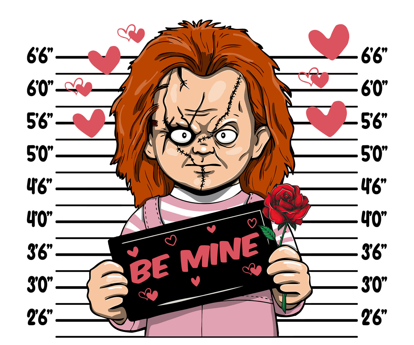 Shaka Brands | Graphic Tee's | Michael Myers Valentine's Mugshot Crew neck T-Shirt