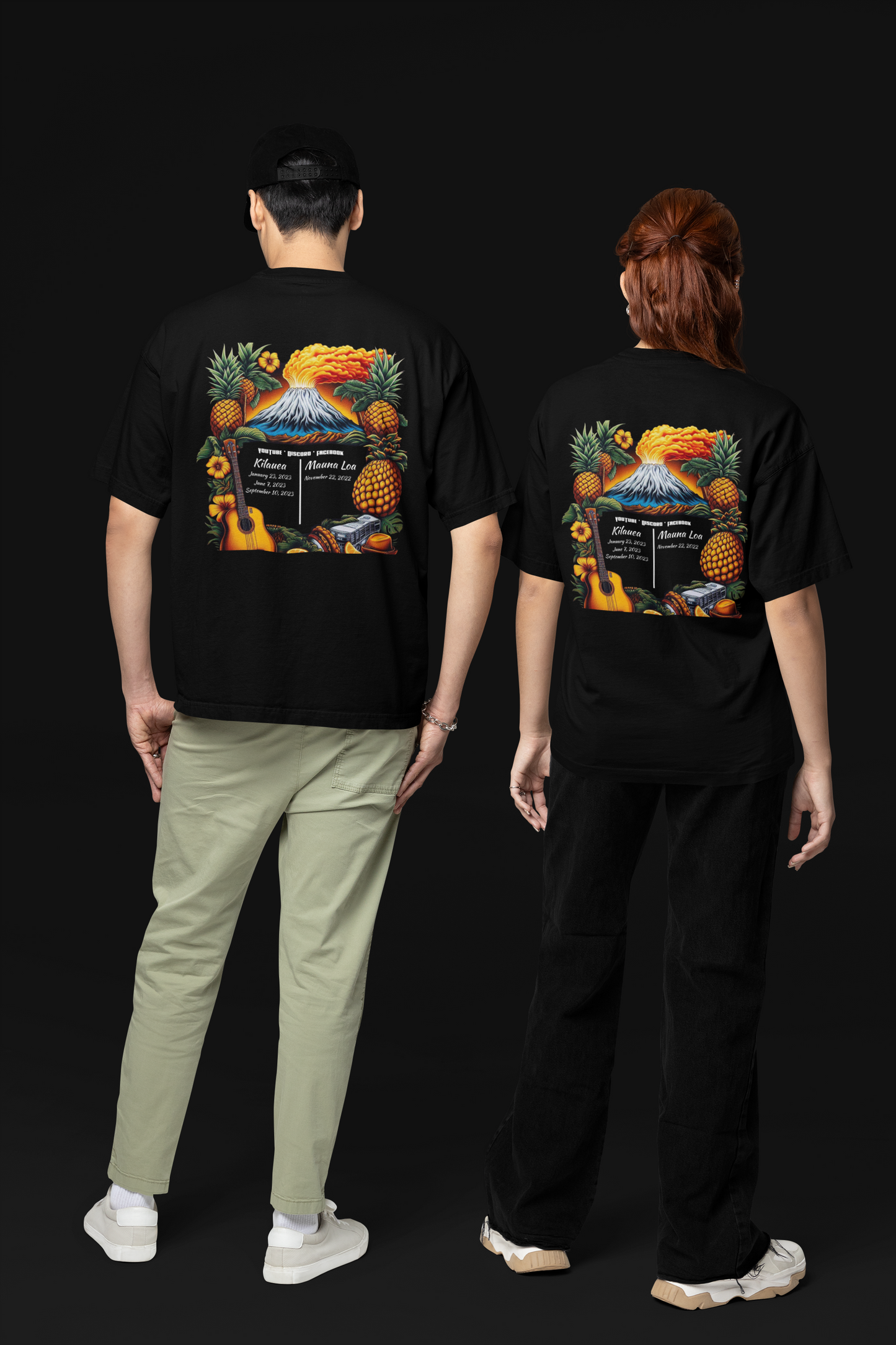 Shaka Brands | Two Pineapples Collection | Two Pineapples Black Logo Shirt w/ Concert style backing