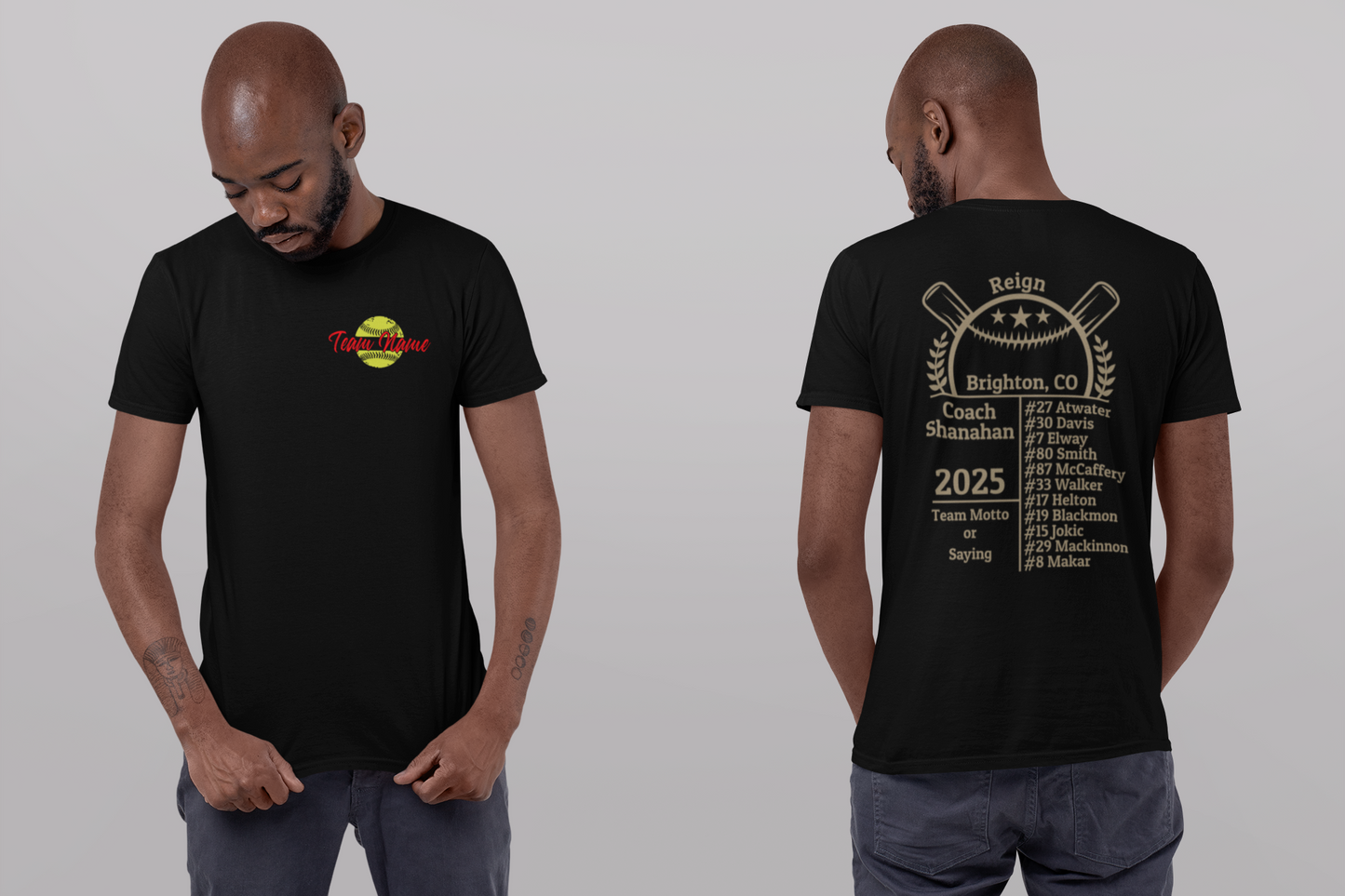 Shaka Brands | Custom Design Apparel | Custom Softball/Baseball Team T-Shirt