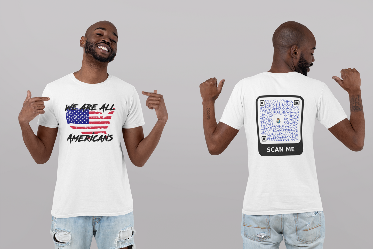 Shaka Brands + We Are All Americans + Political T-Shirt + Lightweight Fabric + S-3XL