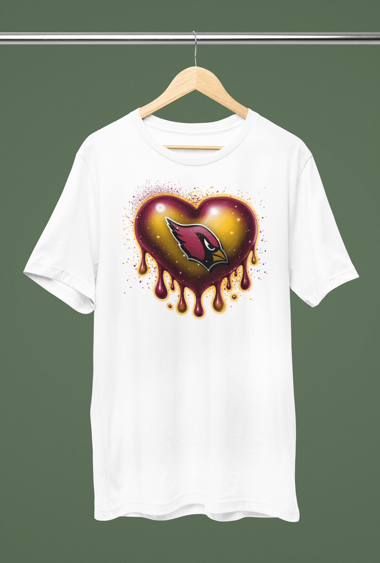 Shaka Brands | Graphic Tee's | NFL Dripping Heart Design White Crew Neck T-Shirt (NFC WEST Teams)
