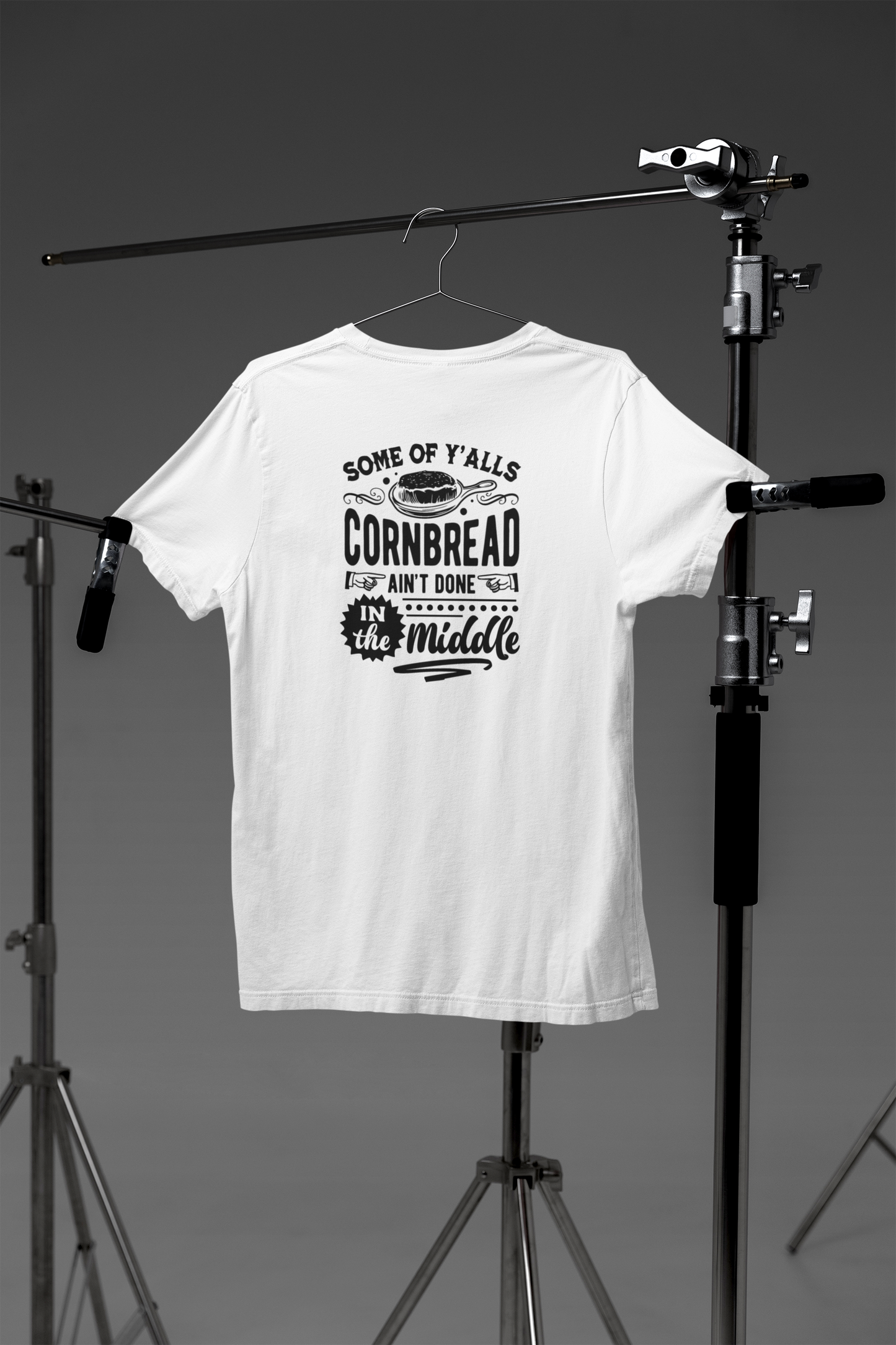 Shaka Brands | Graphic Tee's | Some Of Y'alls Cornbread Aint Done In The Middle Crew Neck T-Shirt