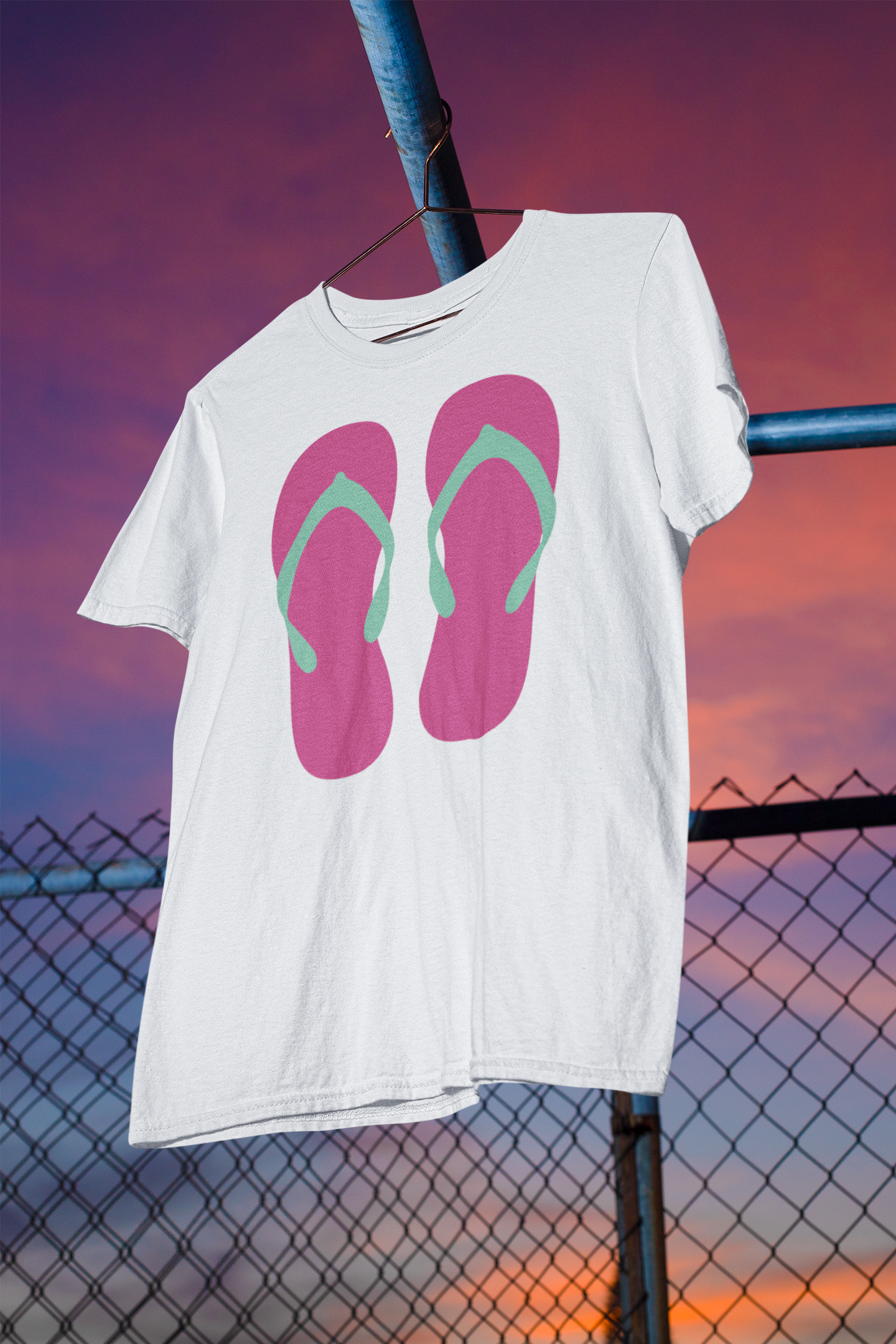 Shaka Brands | Aloha Collection | Pink Flip Flops T-shirt