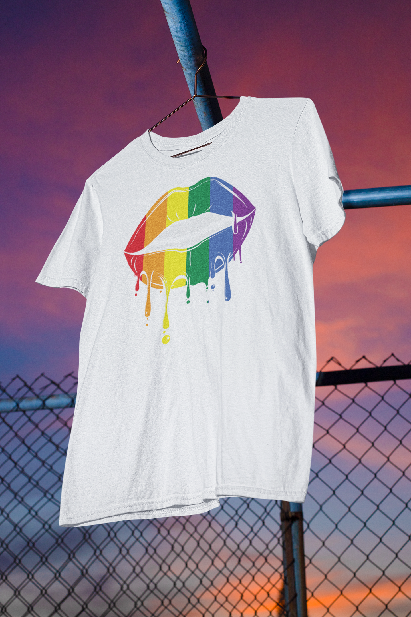 Shaka Brands | LGBTQ Pride Collection | Vibrant Color Rainbow Lips T-shirt