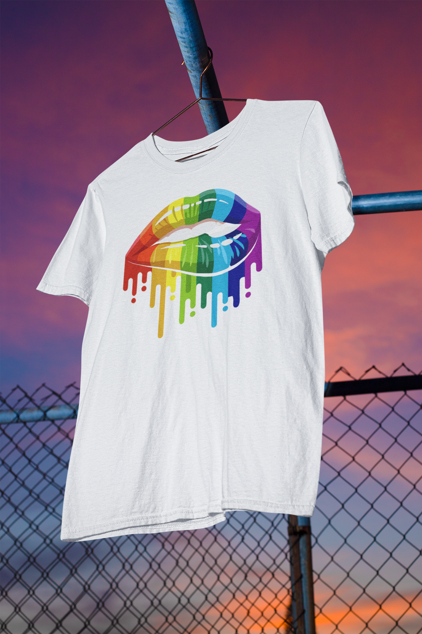 Shaka Brands | LGBTQ Pride Collection | Vibrant Color Rainbow Dripping Lips T-shirt