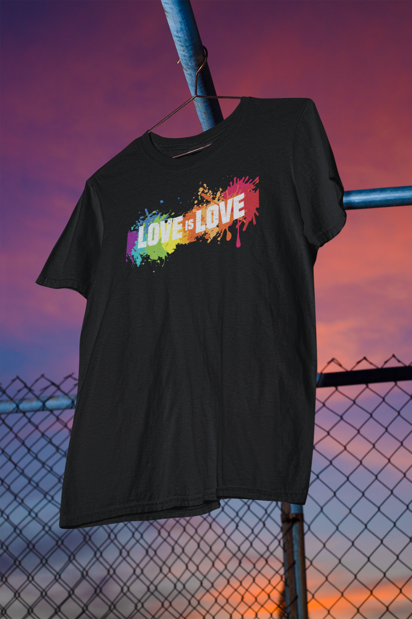 Shaka Brands | LGBTQ Pride Collection | Rainbow Paint Splatter, Love is Love T-Shirt