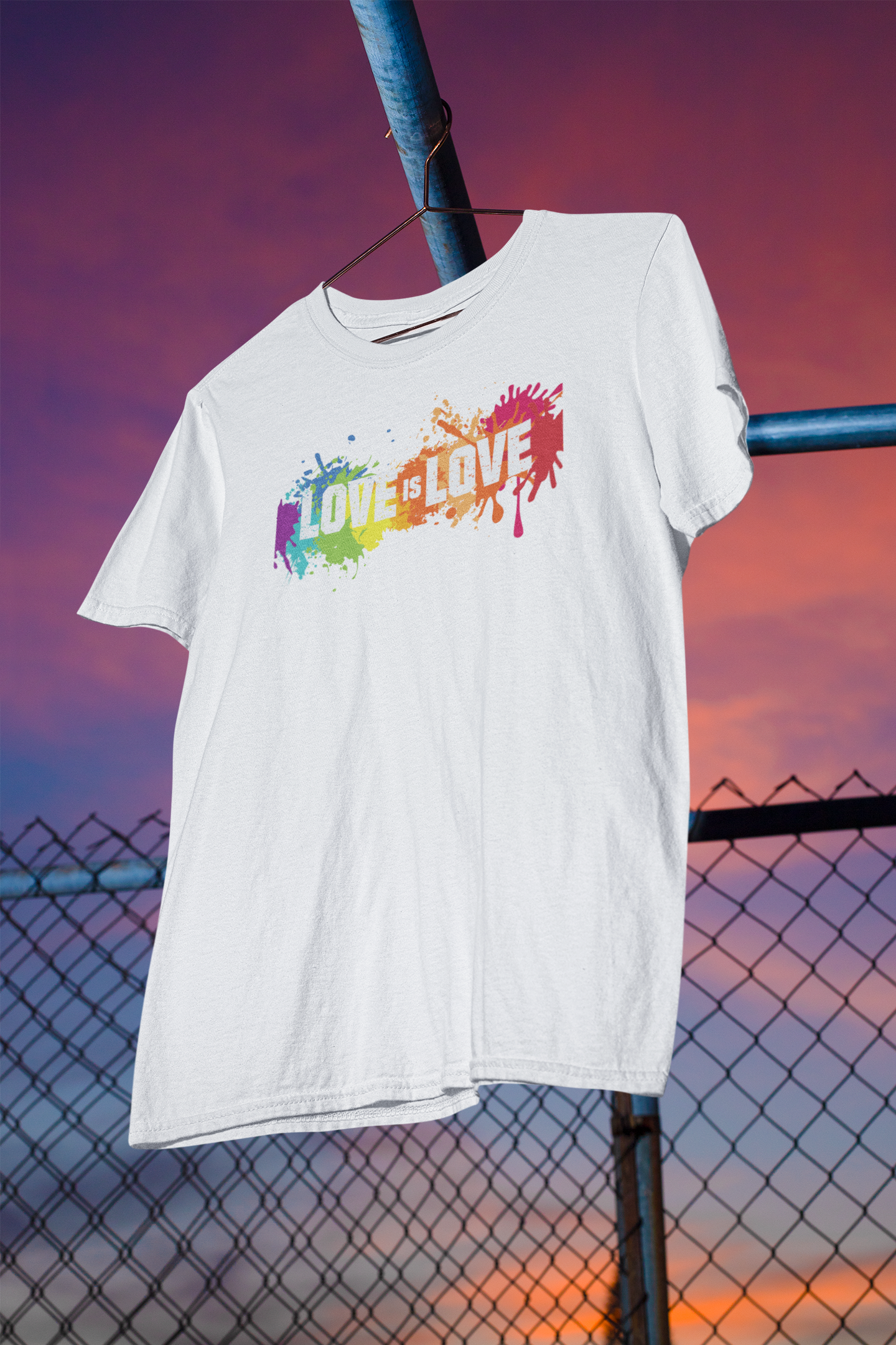 Shaka Brands | LGBTQ Pride Collection | Rainbow Paint Splatter, Love is Love T-Shirt