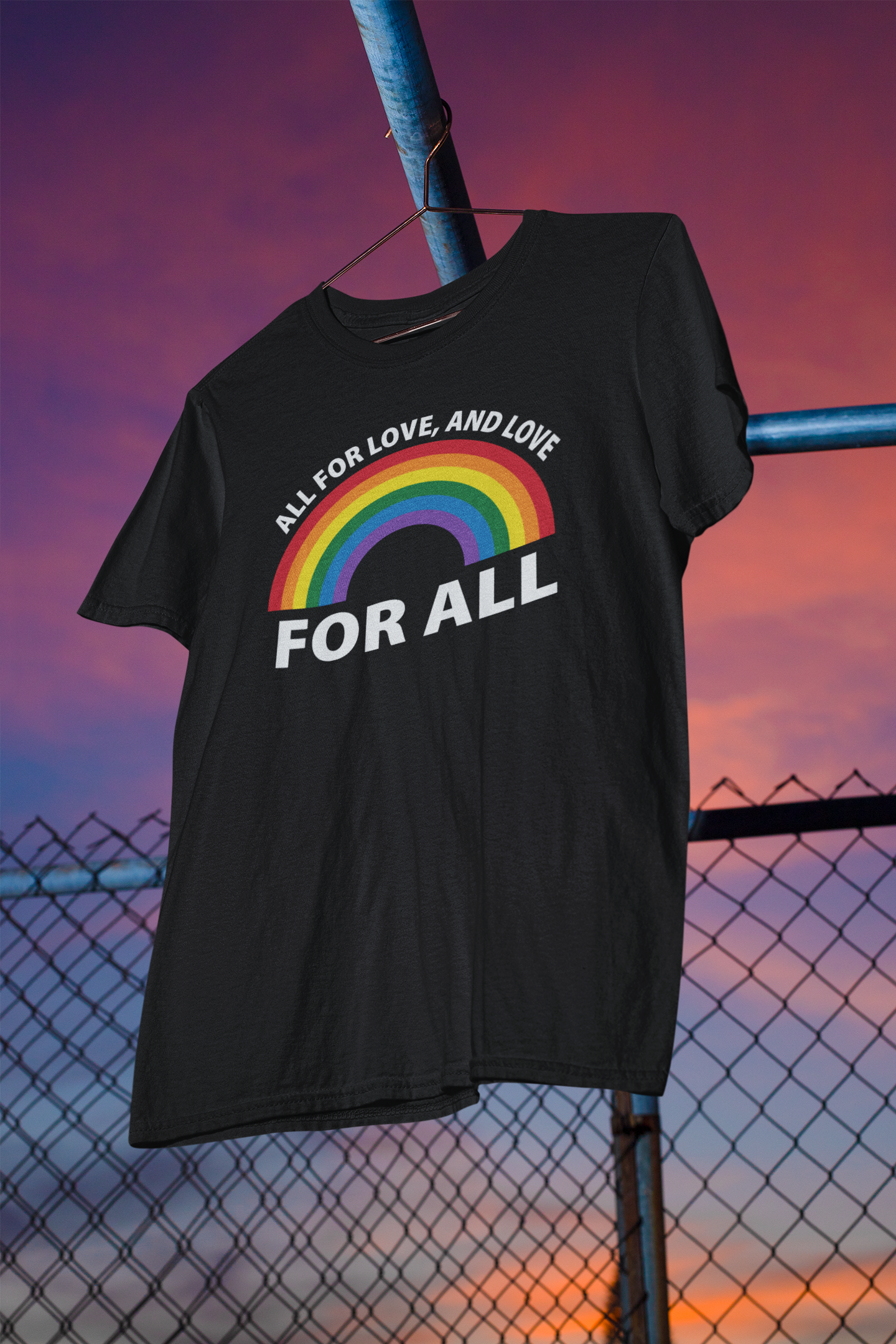 Shaka Brands | LGBTQ Pride Collection | All For Love And Love For All Rainbow T-Shirt