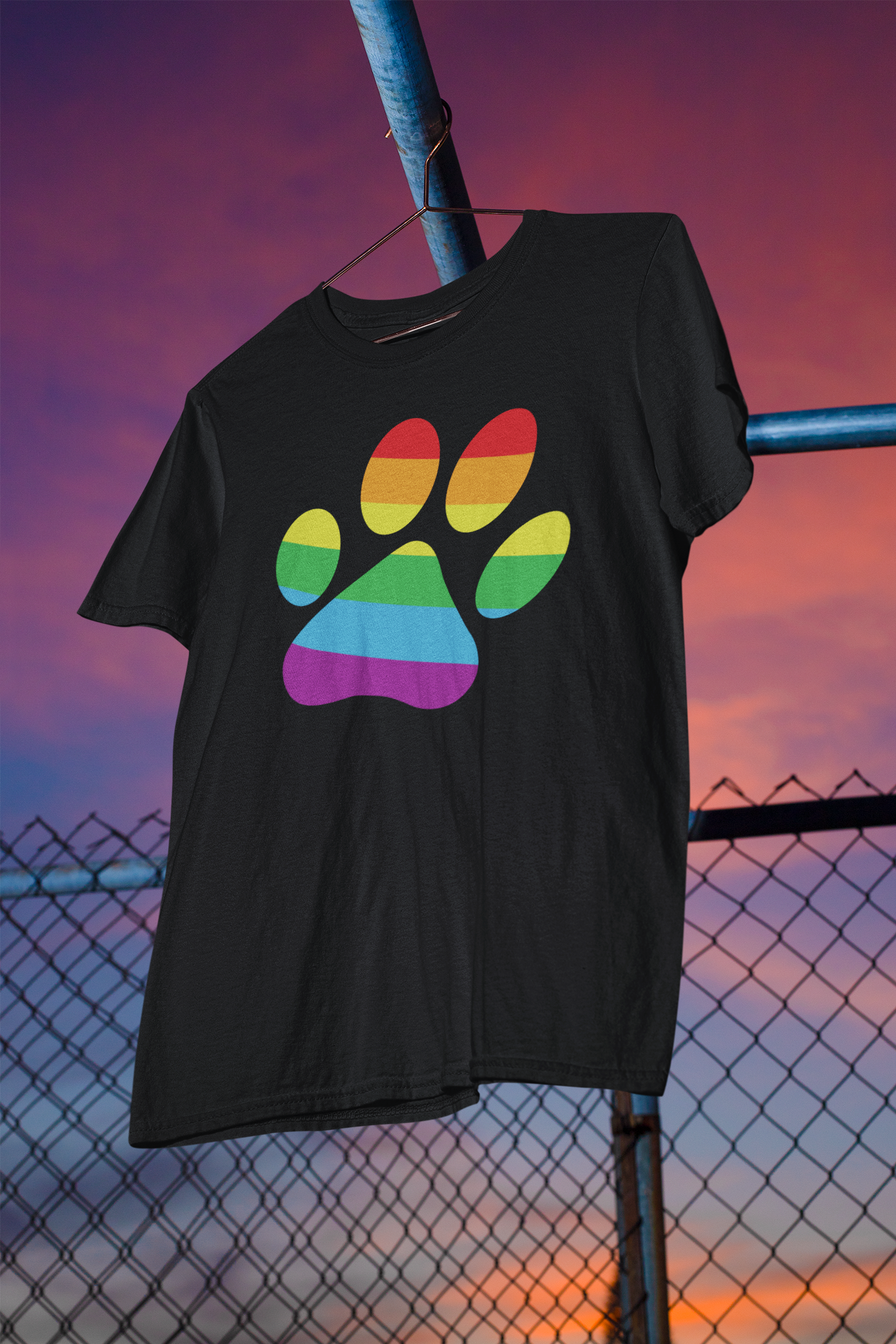 Shaka Brands | LGBTQ Pride Collection | Rainbow Paw Print T-Shirt