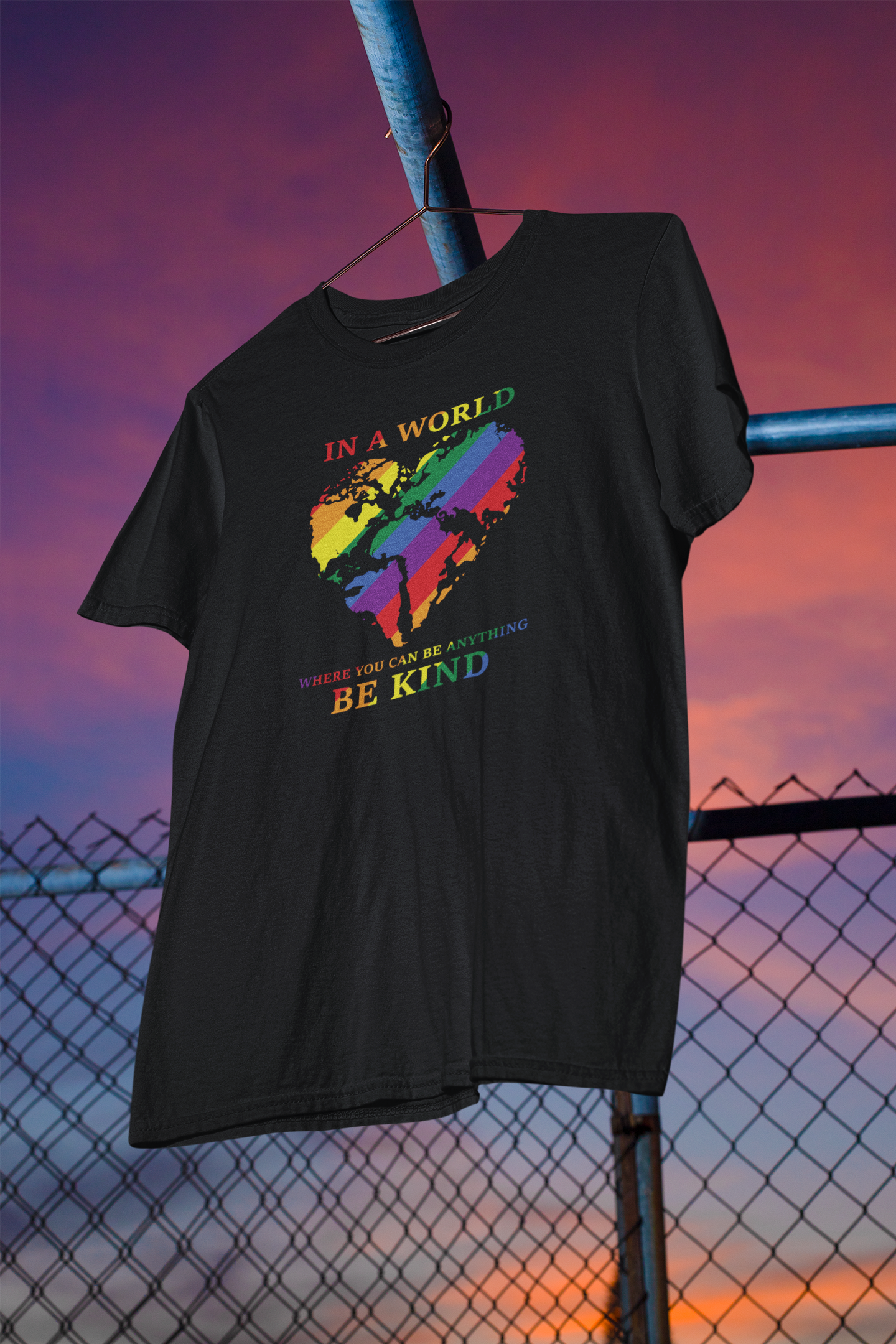 Shaka Brands | LGBTQ Pride Collection | In A World Where You Can Be Anything, Be Kind T-Shirt