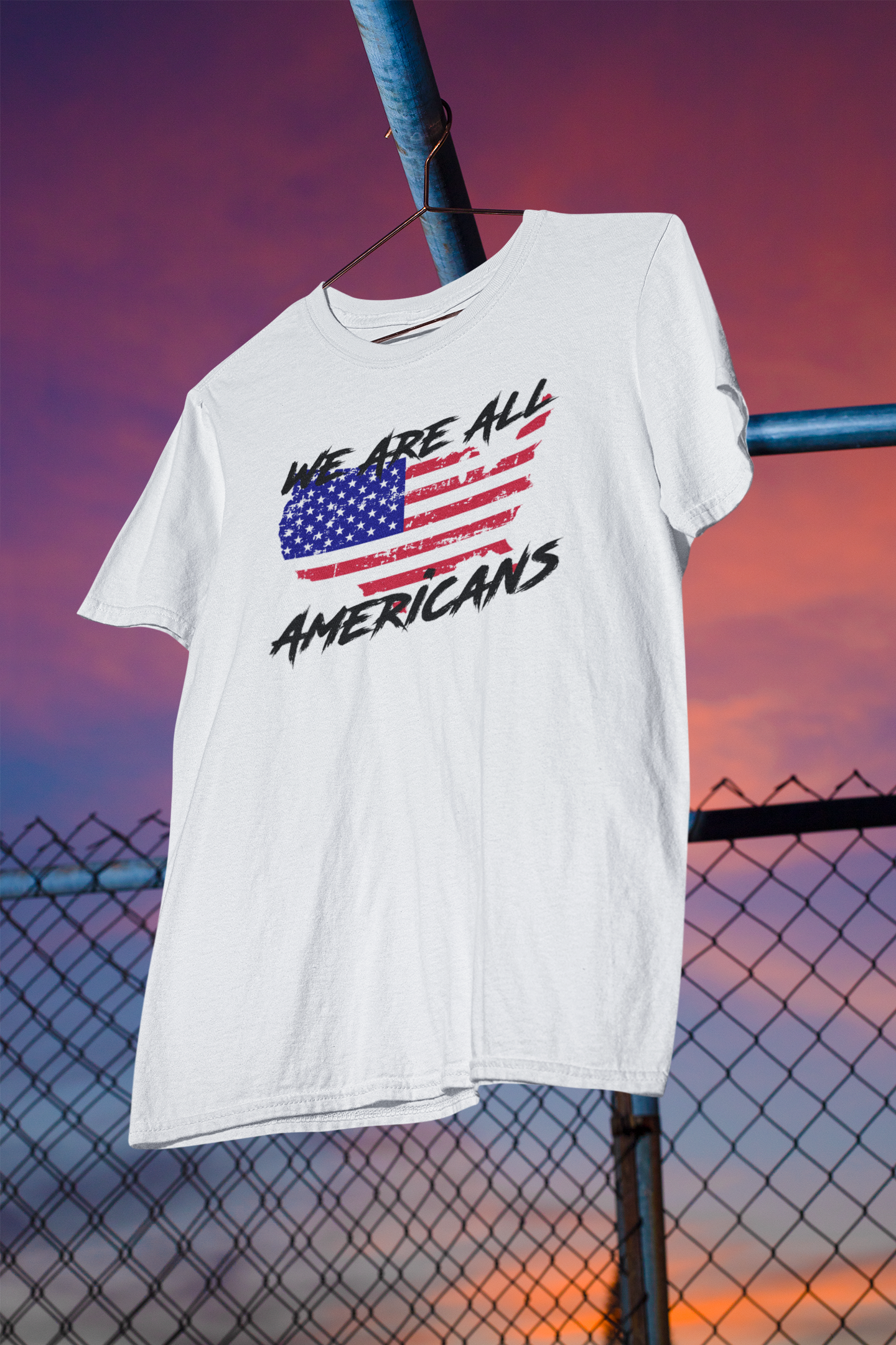 Shaka Brands + We Are All Americans + Political T-Shirt + Lightweight Fabric + S-3XL